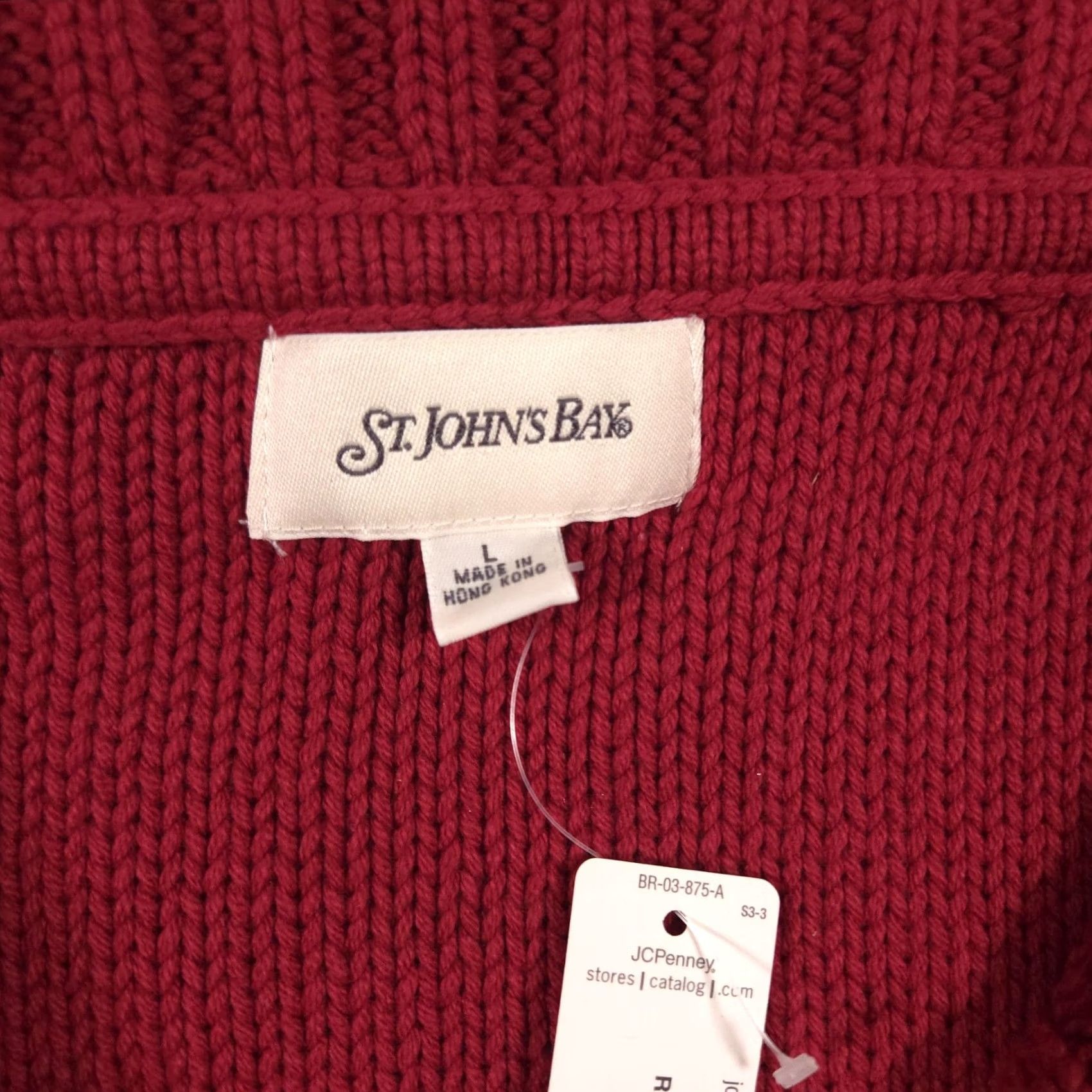 Vintage St. John's Bay Sweater Womens Large Red Cowl Neck Knit Pullover Long Sleeve Size L / US 10 / IT 46 - 5 Thumbnail