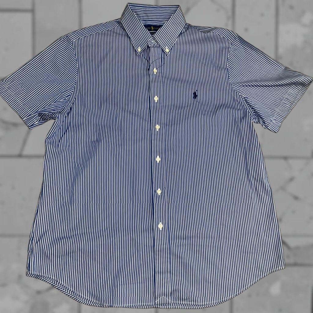 Ralph Lauren Ralph Lauren classic fit striped blue button-down shirt Mens L Blue Striped Button-Up Short Sleeve Regular Size L Men Size US L / EU 52-54 / 3 - 1 Thumbnail