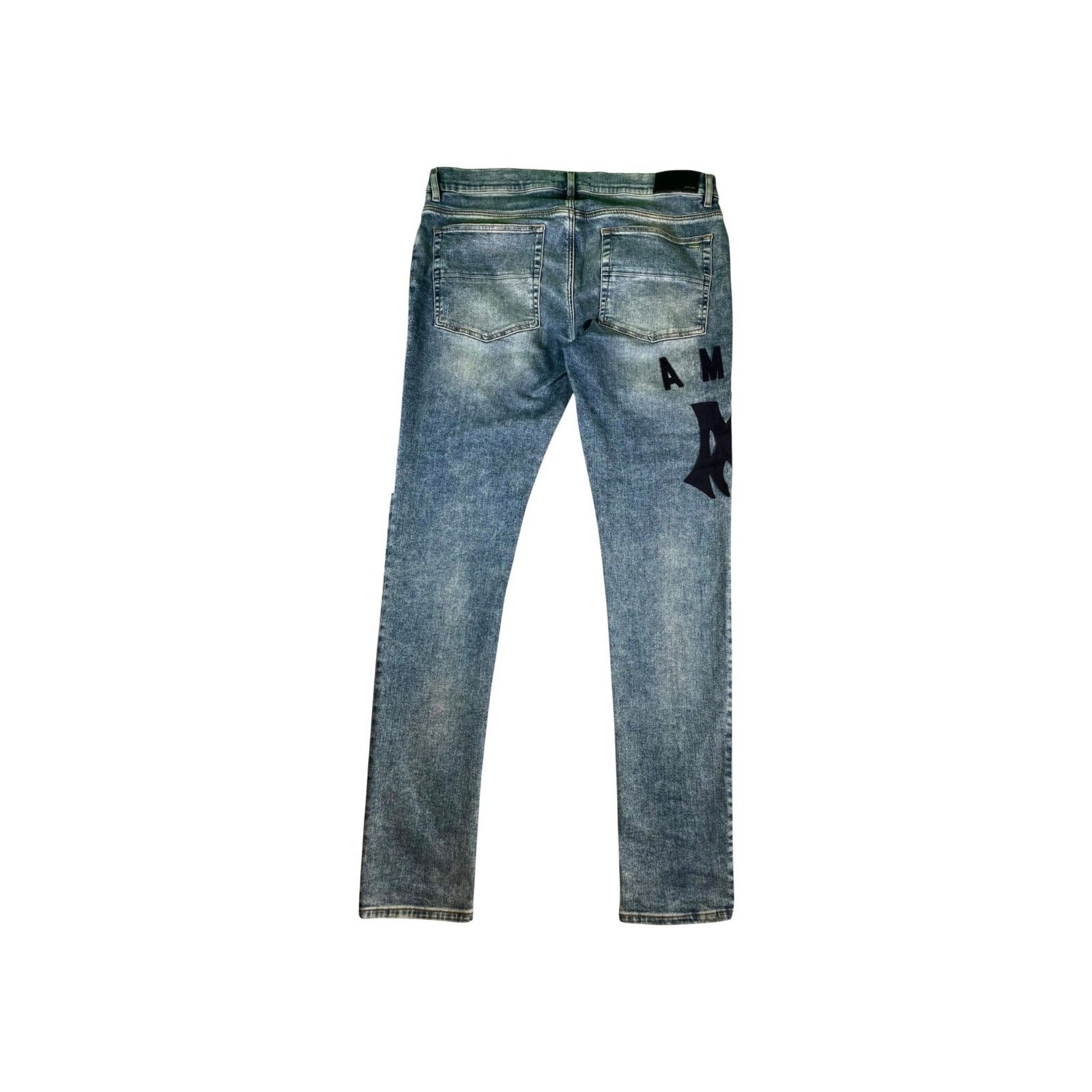 Amiri Amiri "Suede MA Logo" Light Wash Jeans Size US 38 / EU 54 - 2 Thumbnail