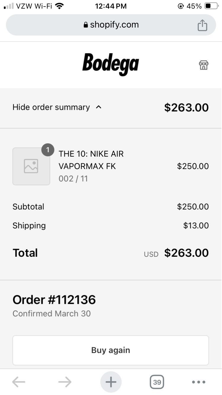 Nike × Off-White 2018 Off-White Vapormax ‘The Ten’ Size US 11 / EU 44 - 2 Thumbnail