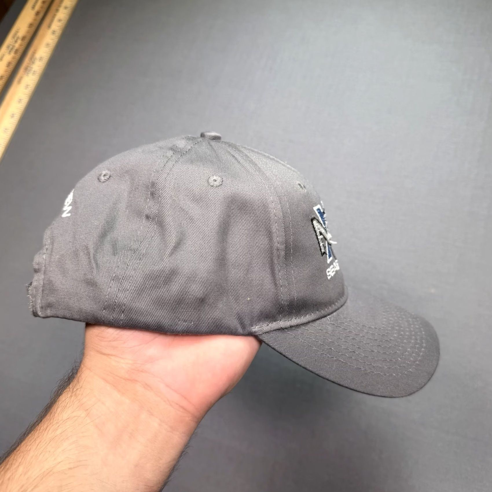 Vintage NCIS Hat Cap Strapback Grey Cast & Crew Embroidered CBS TV Show Season Nineteen Men's One Size Gray Baseball Cap Adjustable Hat Size ONE SIZE - 5 Thumbnail