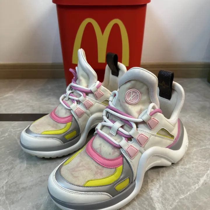 Louis Vuitton Louis Vuitton Archlight Pink and White Sneakers -2508 Size US 5.5 / EU 38 - 1 Thumbnail