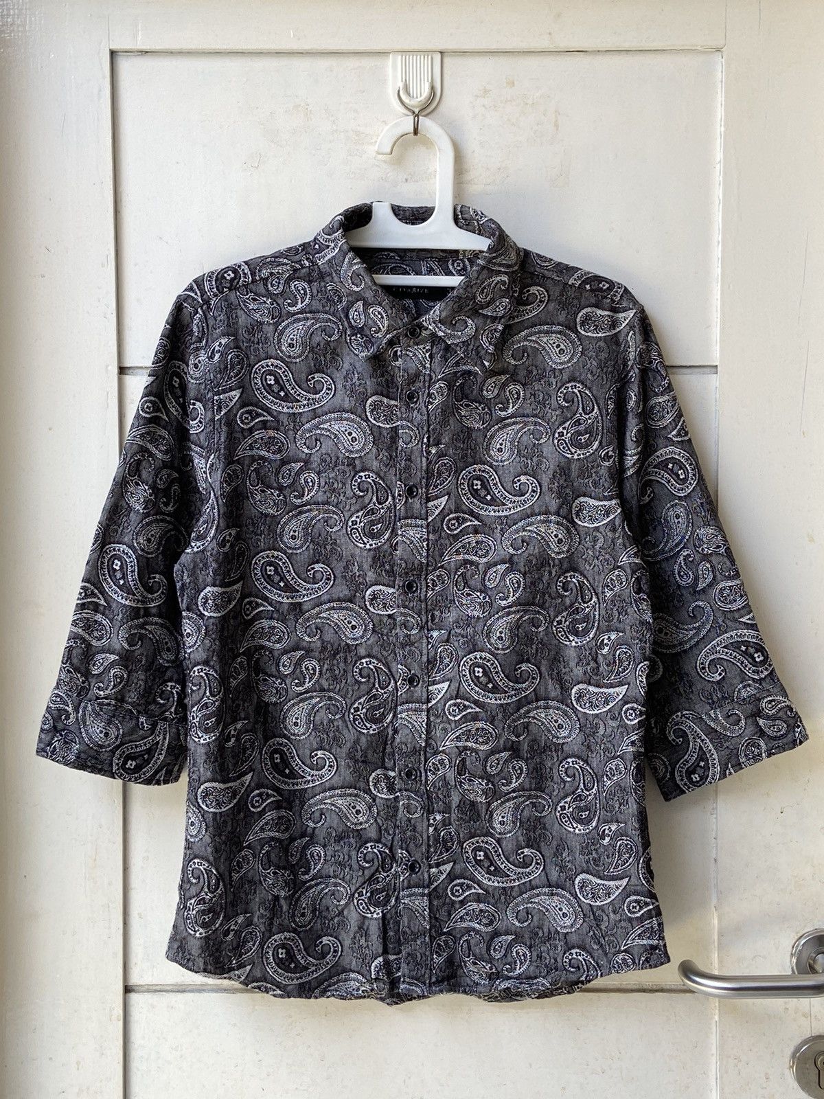 image of Civarize Patterned Grey Shirt, Men's (Size Small)