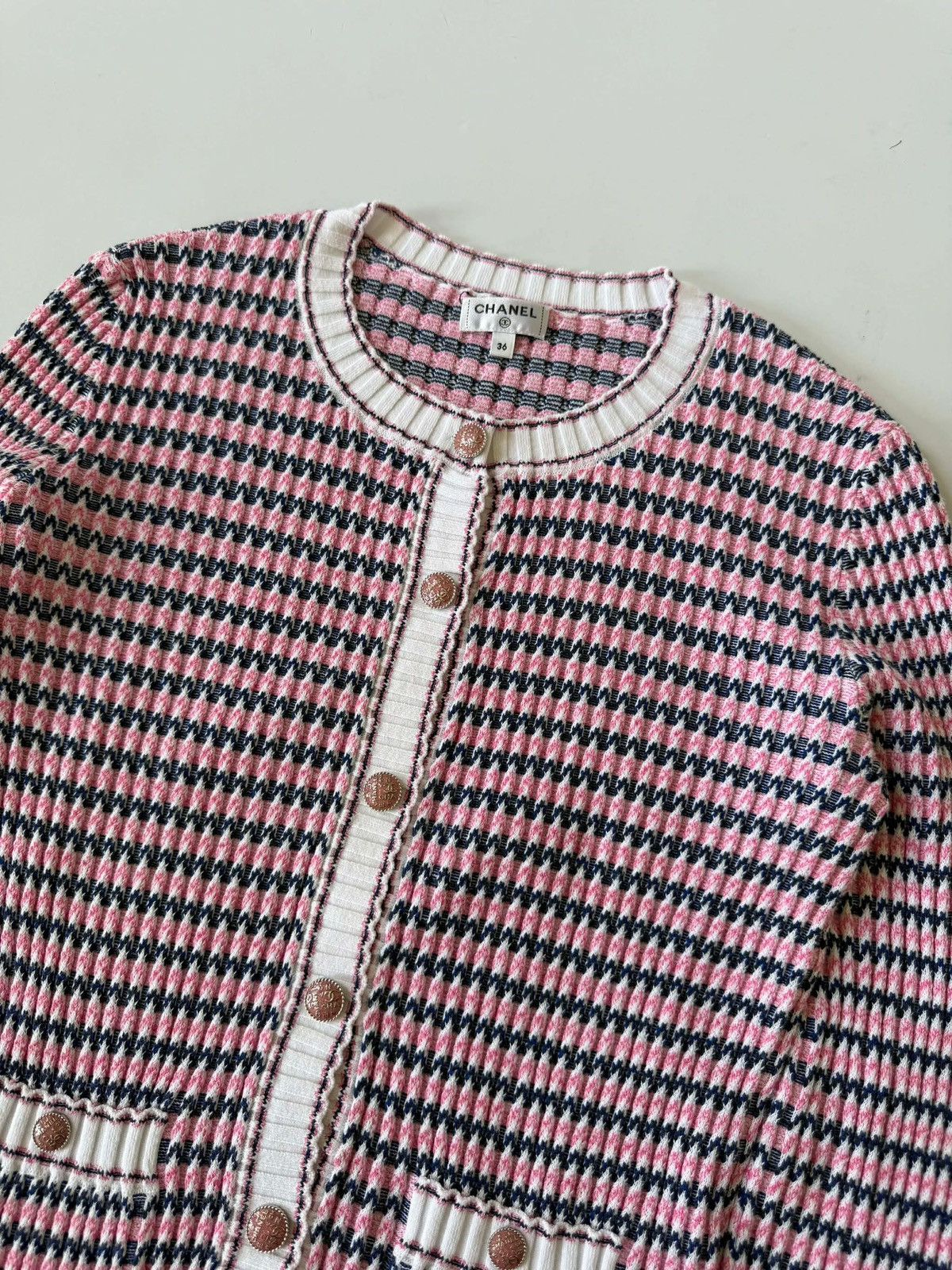 Chanel Chanel Stripped Multicolor Cardigan Size XS / US 0-2 / IT 36-38 - 3 Thumbnail