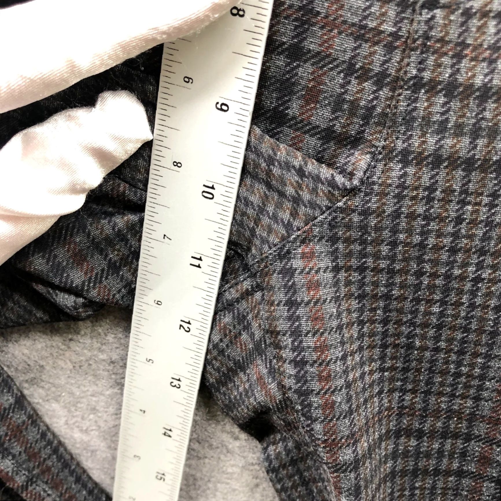 Sanctuary sanctuary x Anthropologie Ponte Legging Pants Womens XLP Gray Brown Plaid Skinny - Pink? Wait. Size 40" / US 18 - 7 Thumbnail