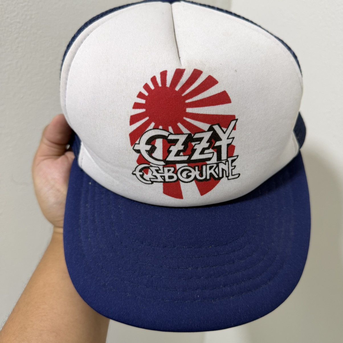 Ozzy Osbourne Vintage 80s/90s Ozzy Osbourne "Rising Sun" Logo Trucker Hat Size ONE SIZE - 3 Thumbnail
