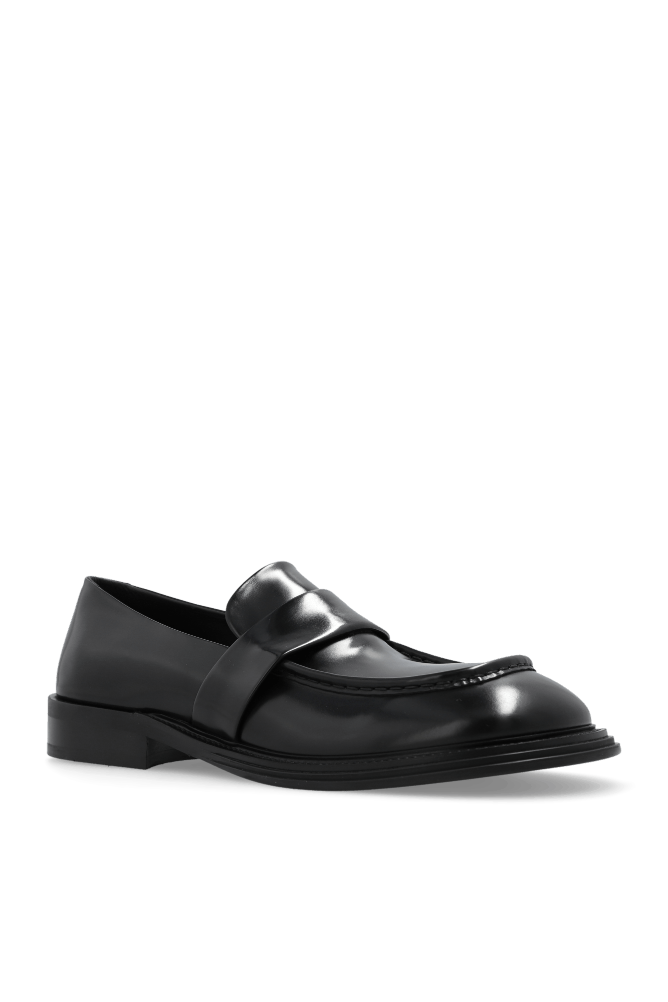 Salvatore Ferragamo o1s1rm0824 Fidele Leather Loafers in Black Size US 12.5 / EU 45-46 - 4 Thumbnail