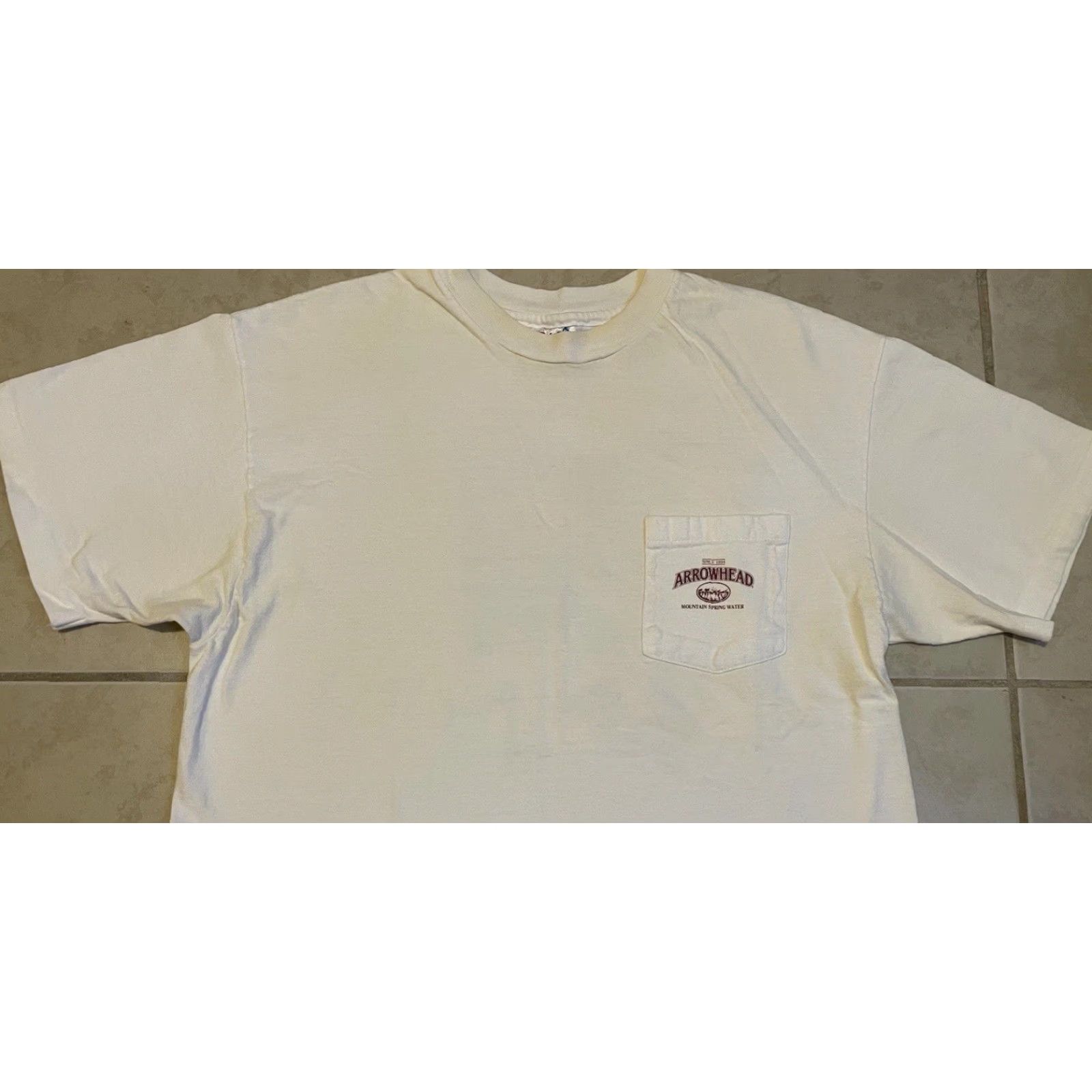 Vintage VINTAGE 90s Arrowhead Water Faded Distress California Promo Shirt M White Graphic Tee Mens 80s Grunge Surf Skate Rock Size US M / EU 48-50 / 2 - 7 Thumbnail