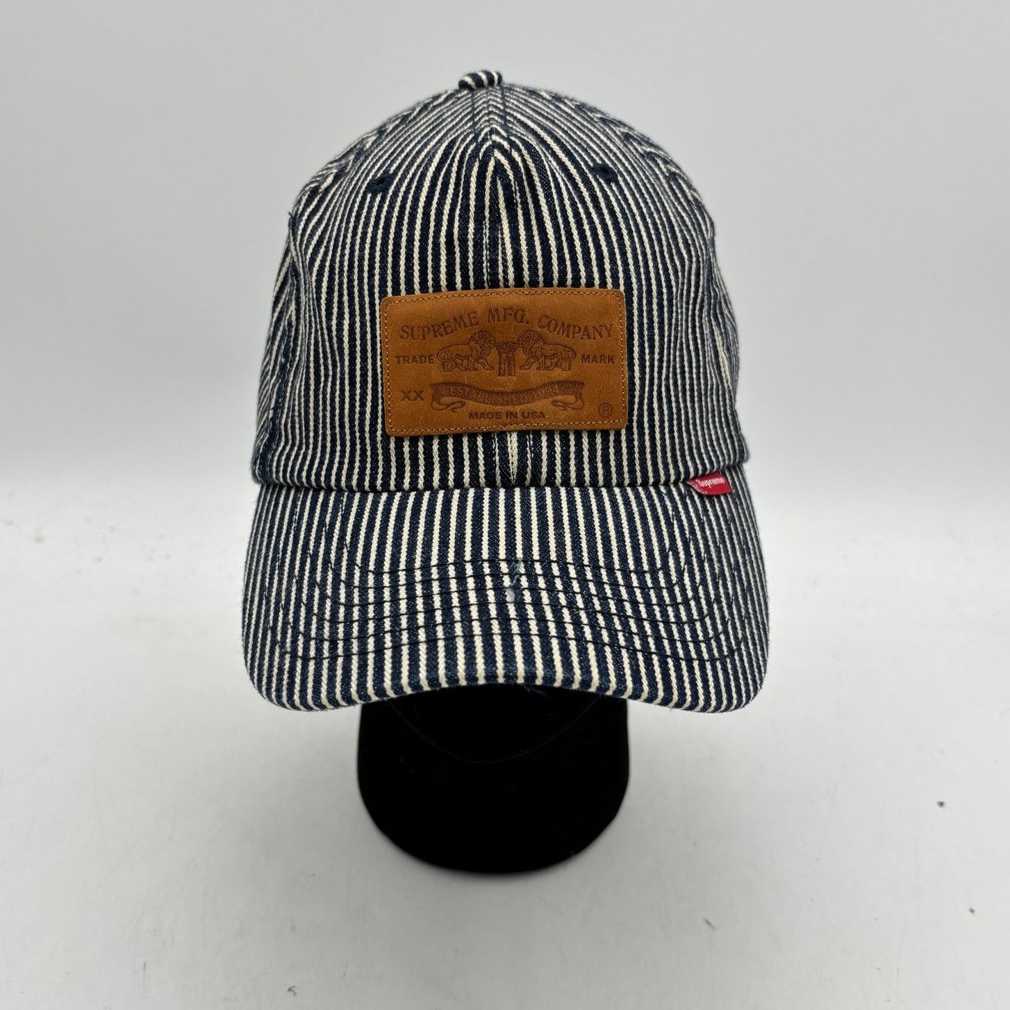 Supreme Supreme FW09 Striped Denim Levi's MFG Patch Hat Snapback Size ONE SIZE - 2 Thumbnail