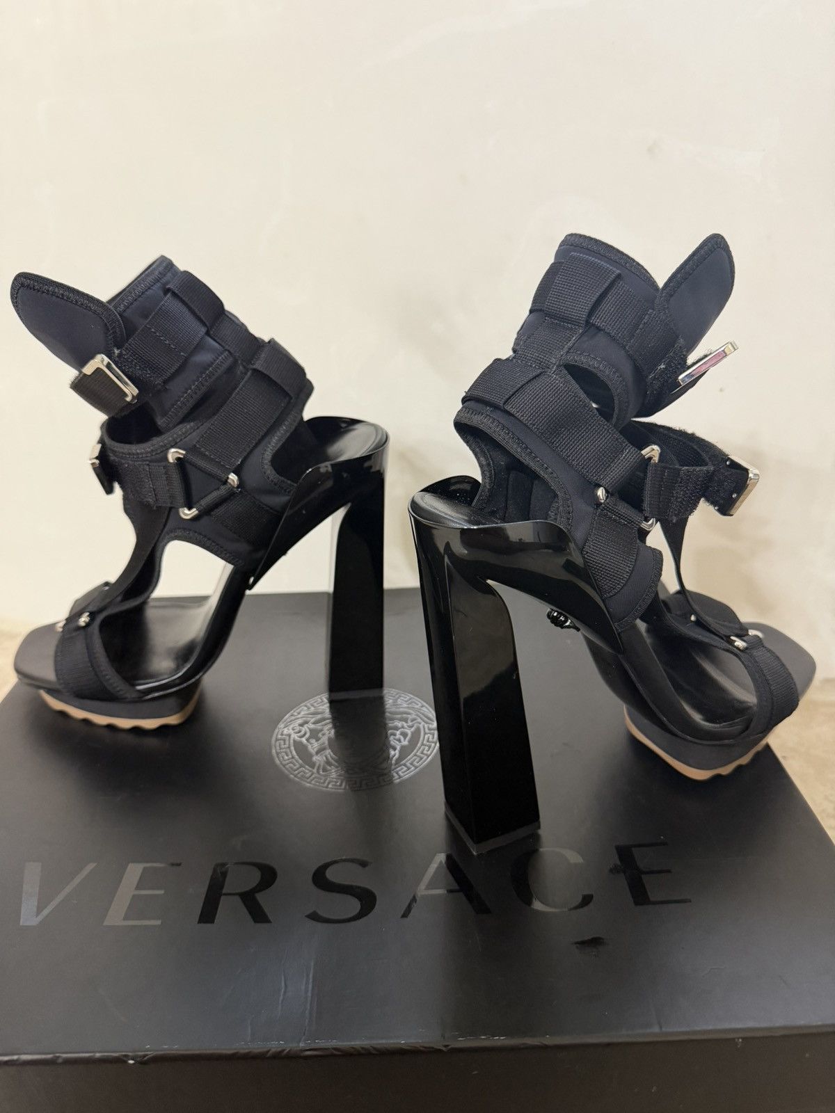 Versace Versace Neoprene Velcro Strap Platform heels Size US 8 / IT 38 - 2 Thumbnail