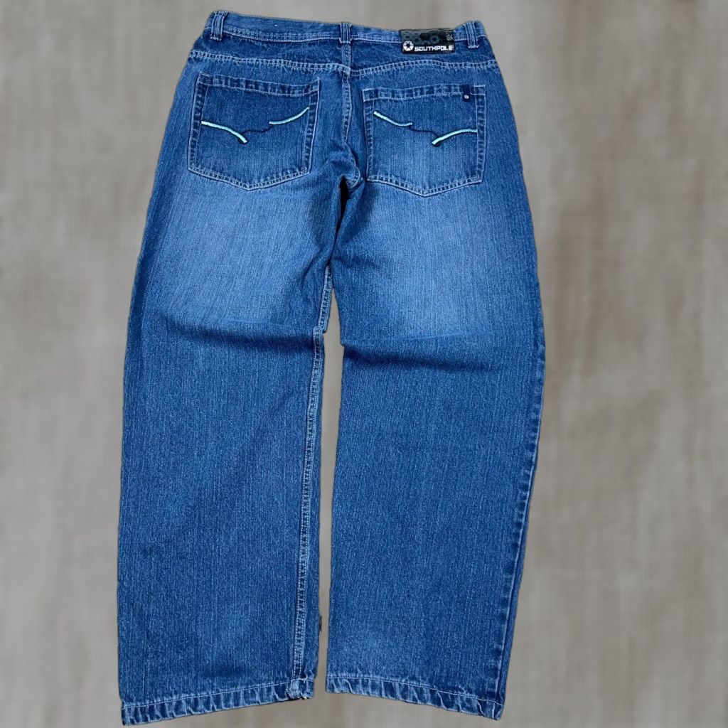 Southpole VINTAGE Southpole Jeans Men 36x30 Baggy Loose Fit Med Wash Denim Blue 5-Pocket Grunge Work American Classic Shirt? Size US 36 / EU 52 - 1 Thumbnail