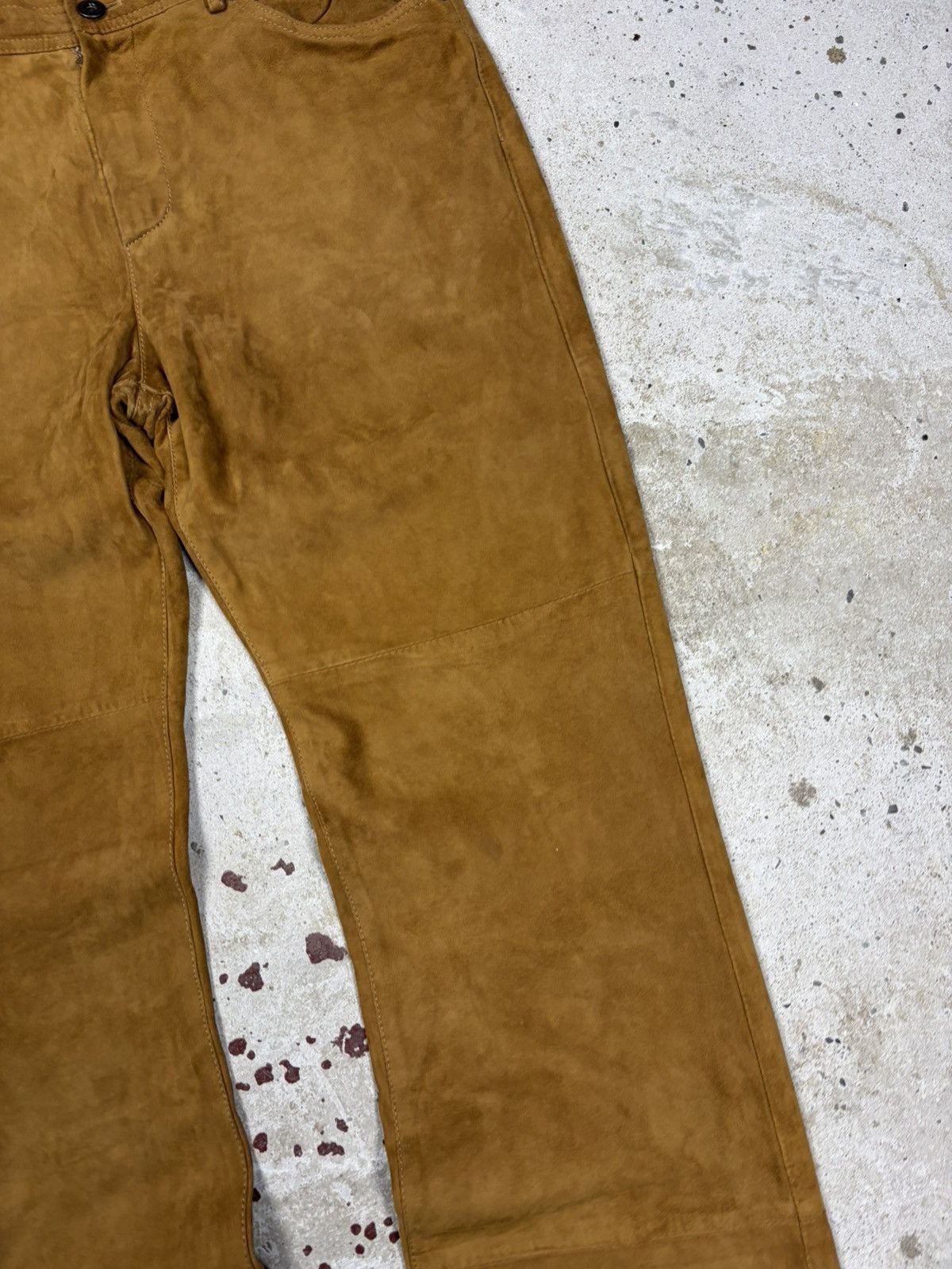 Dolce & Gabbana 2000s Dolce & Gabbana Camel Suede Leather Bootcut Pants Flar Size US 31 - 8 Thumbnail