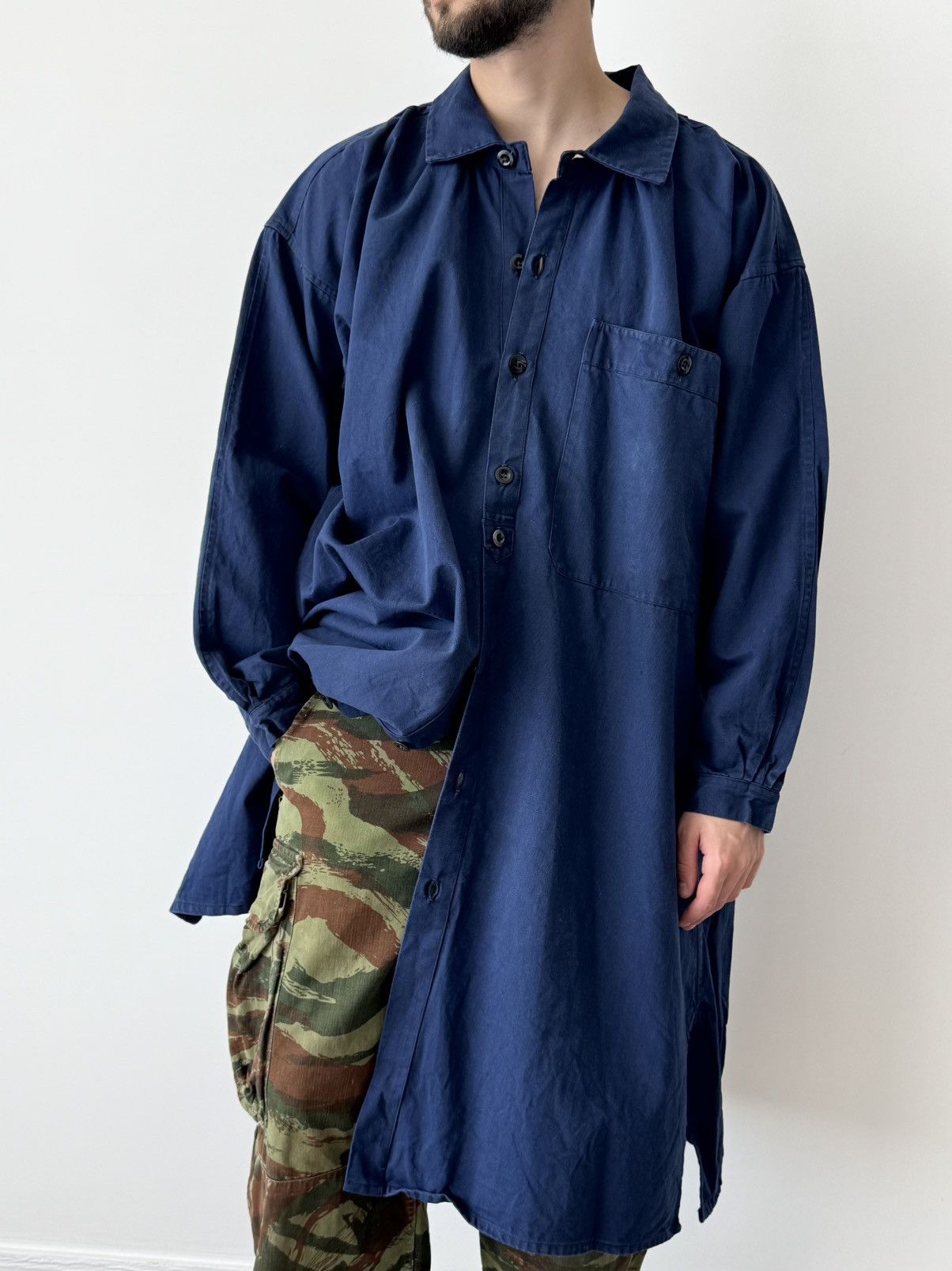 Vetra 1950s Vintage Swiss Workwear Railway Long Smock Coat Size US M / EU 48-50 / 2 - 1 Thumbnail