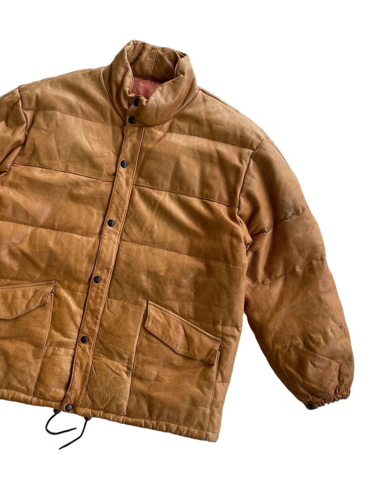 Vintage 80s Vent Couvert Leather Down Jacket Size US L / EU 52-54 / 3 - 6 Thumbnail