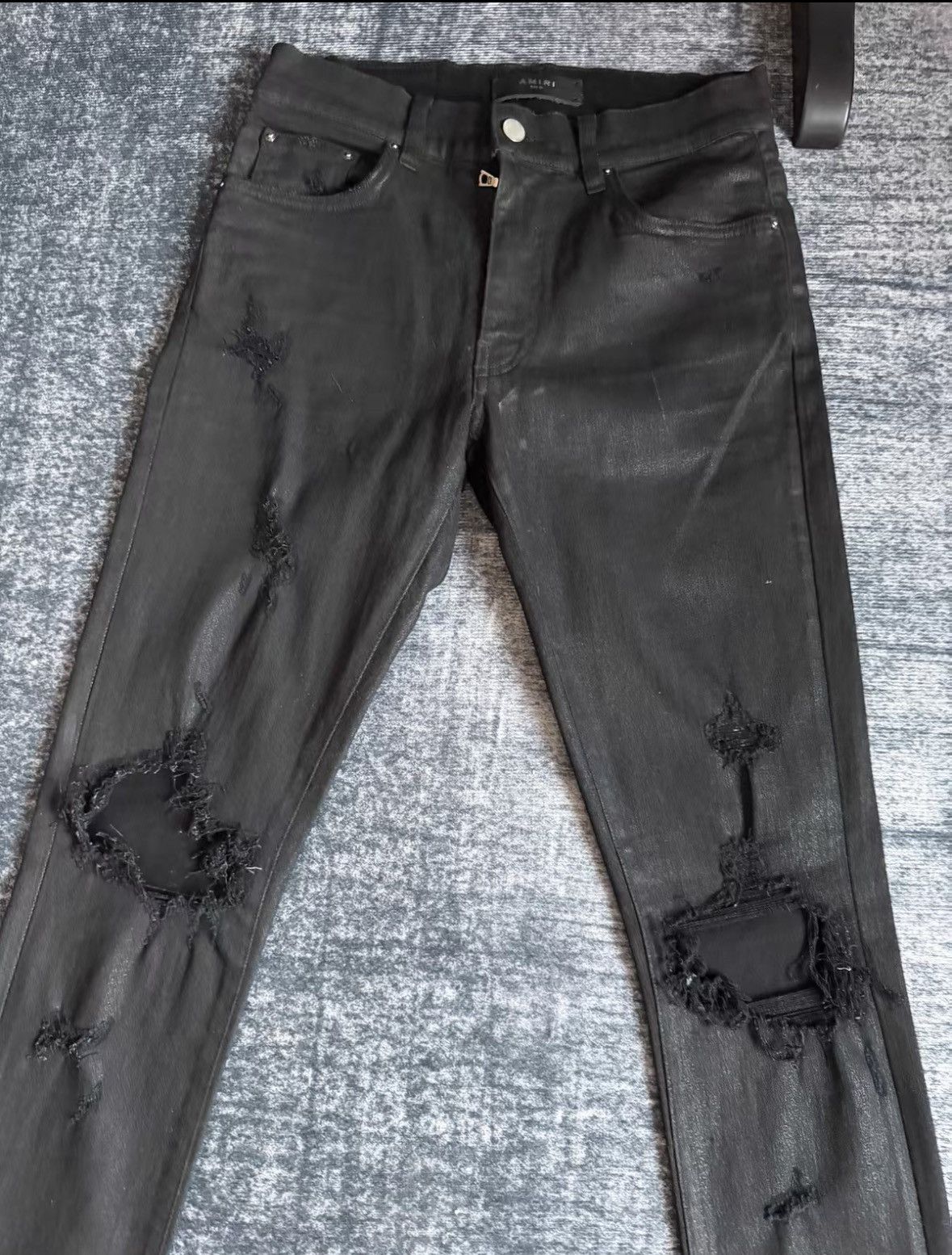 Amiri Amiri Knee-brushed waxed basic jeans 2501-Nextarrow Size US 29 - 2 Thumbnail