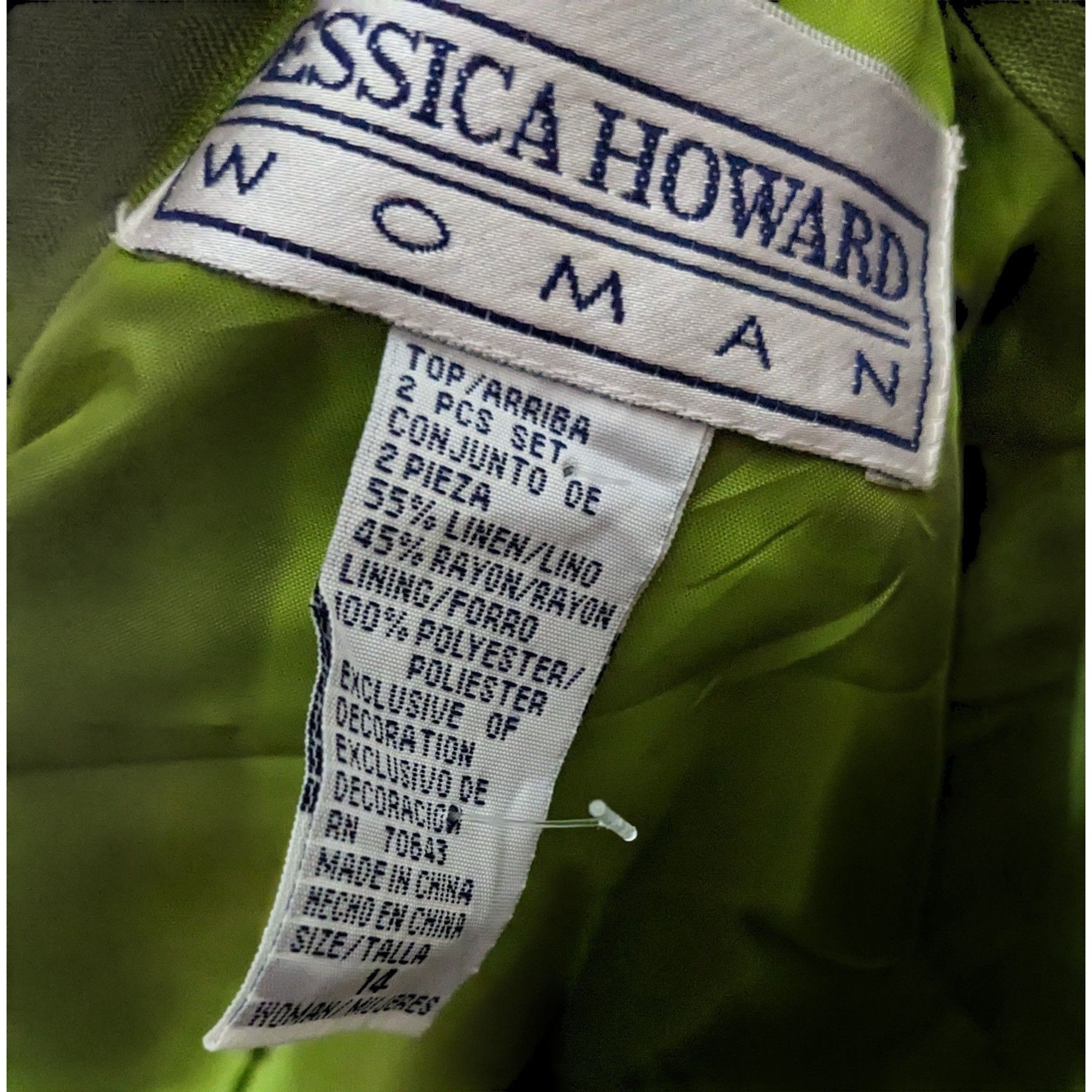 Other Vintage Jessica Howard Woman Green Floral Dress And Jacket S Size XL / US 12-14 / IT 48-50 - 6 Thumbnail