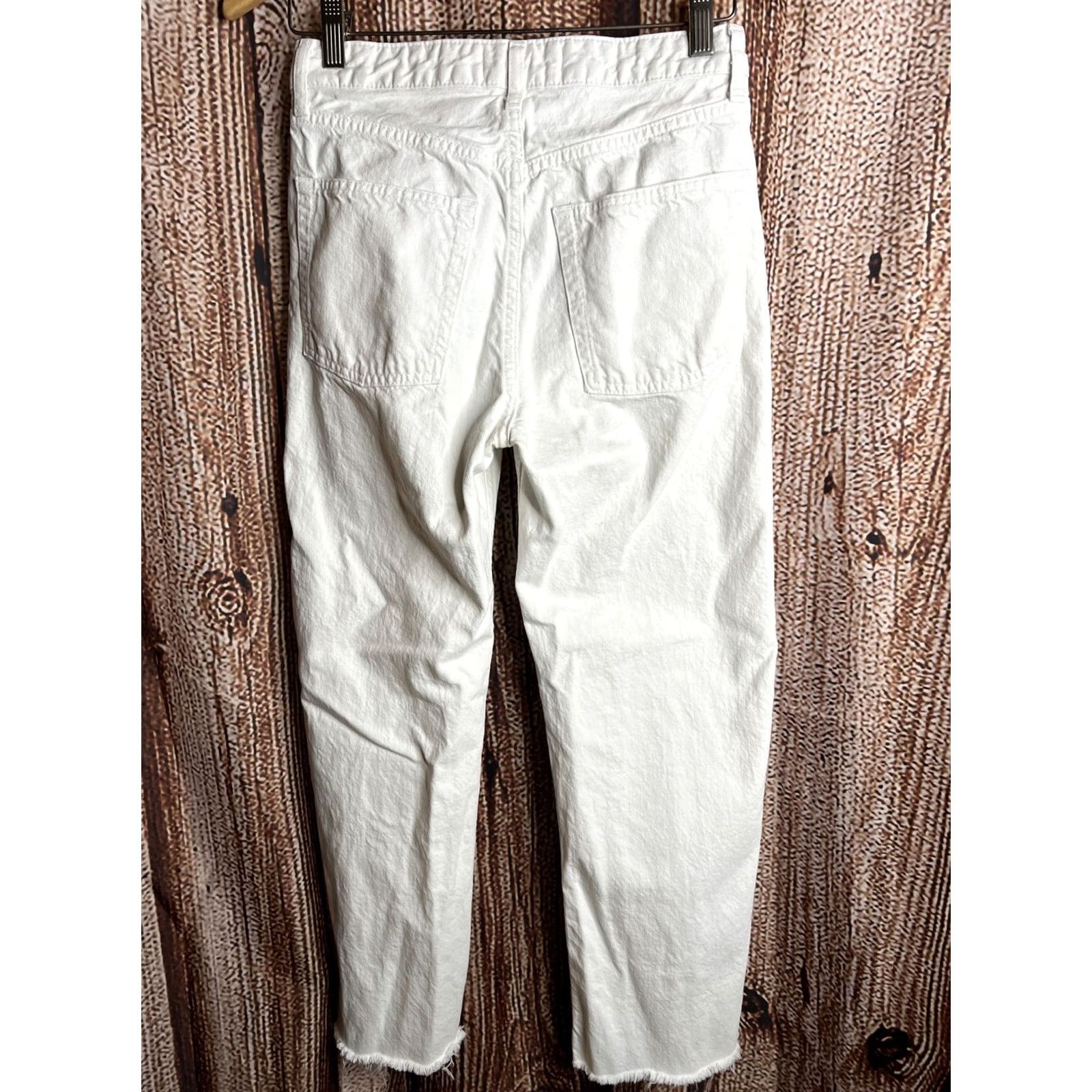 Zara Zara The Marine High Waist Wide-Leg Jeans Ivory Women's 2 Denim Stretch 5-Pocket Reax Bohemian Hippie Grunge Teacher Vintage-Inspired? Size 26" / US 2 / IT 38 - 3 Thumbnail