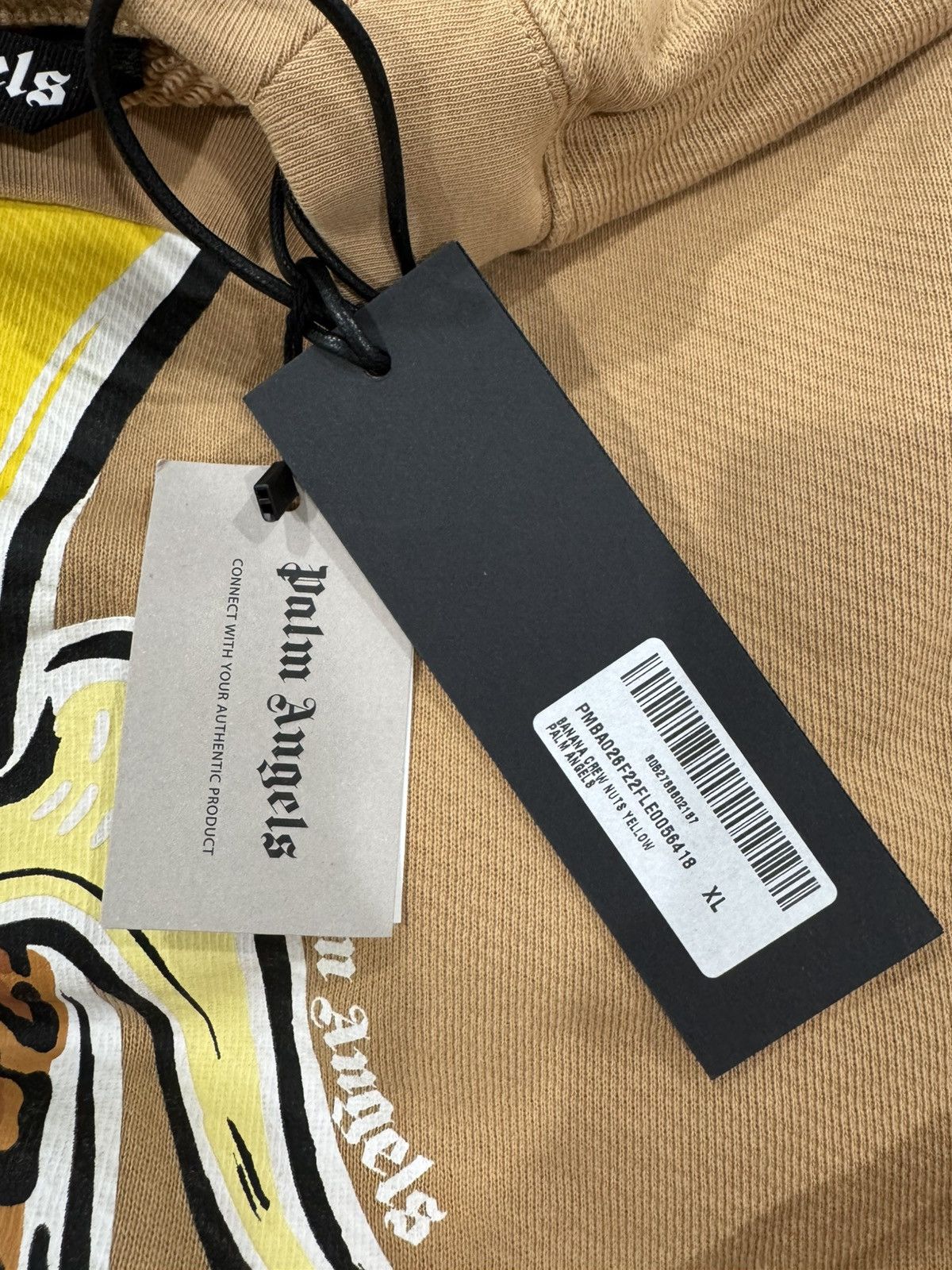 Palm Angels Palm Angels Banana Print Brown Crewneck Sweatshirt Size US XL / EU 56 / 4 - 4 Thumbnail