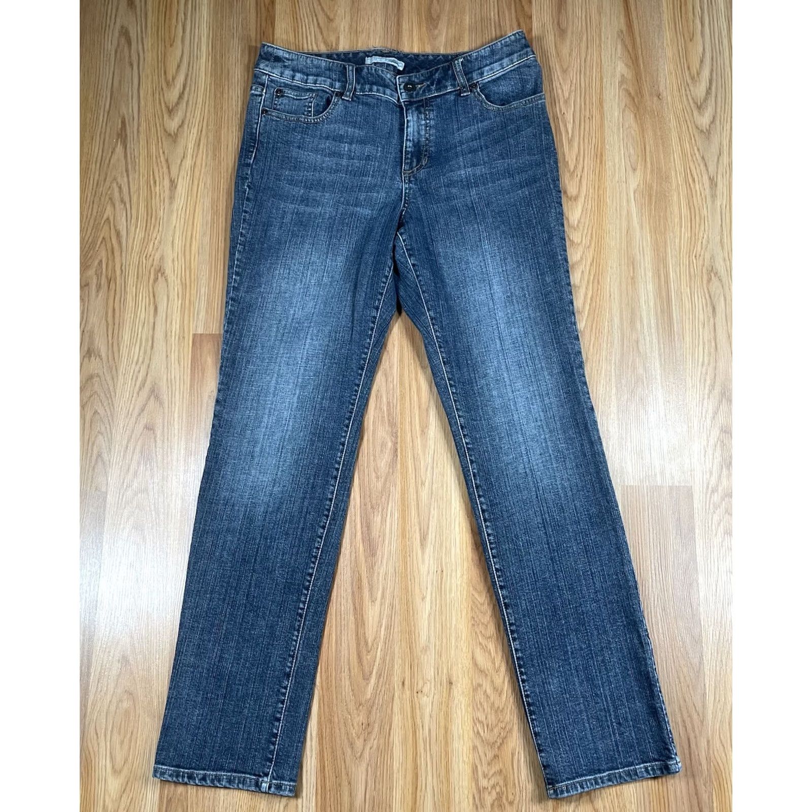 Denime Chico’s Jeans Womens 1.5 Reg Straight Leg Mid Rise Stretch Blue Denim Pants Size 26" / US 2 / IT 38 - 2 Thumbnail