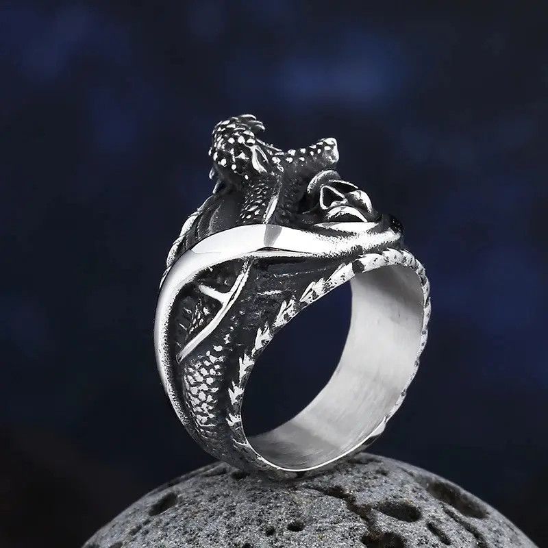Jewelry The Skull With Snake Ring Size 7-13 Size ONE SIZE - 3 Thumbnail