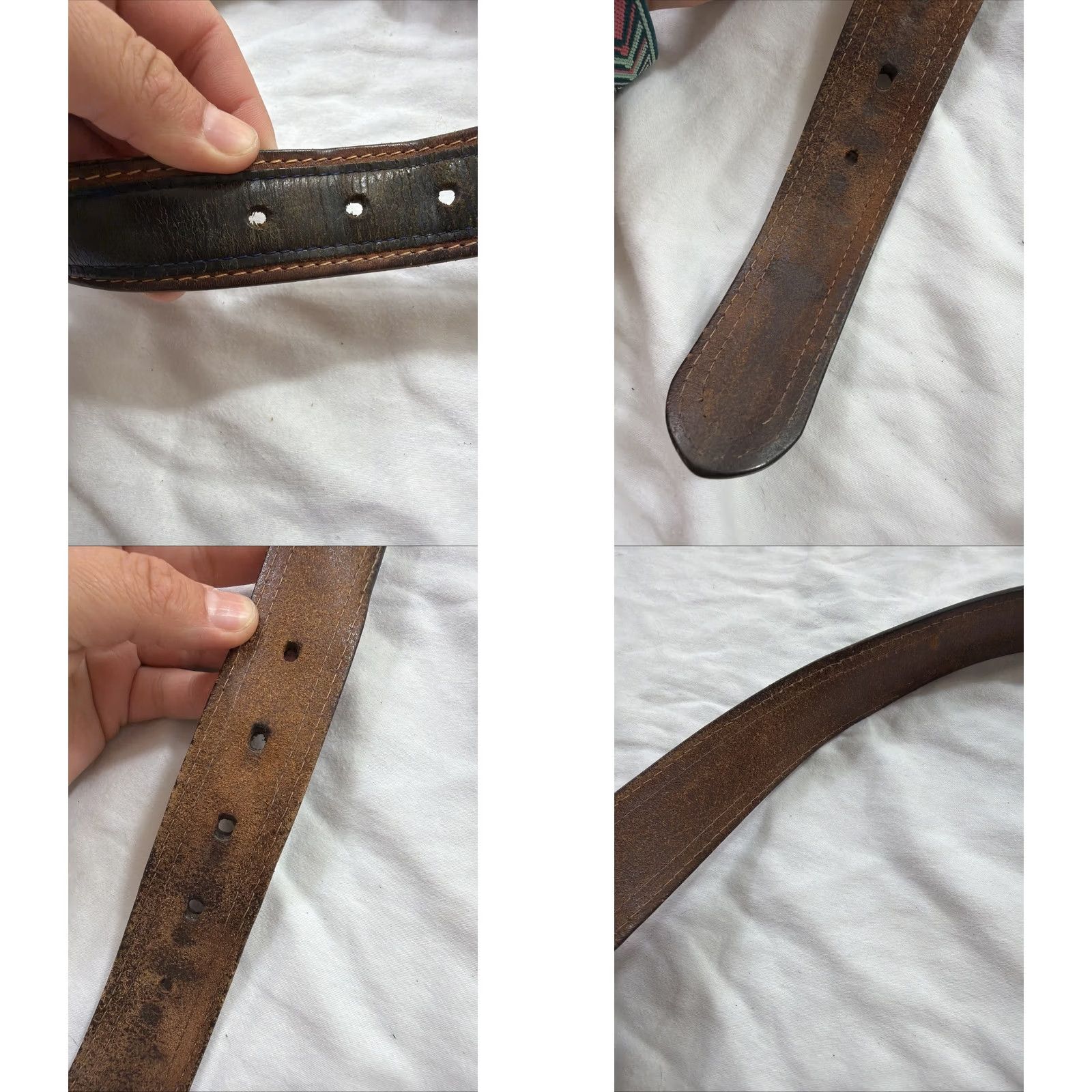 Vintage VINTAGE Unbranded Belt Leather Brown 36 Men Casual Accessory Belt Mens 36 Brown Leather Vintage Fashion 90s Size 36 - 8 Thumbnail