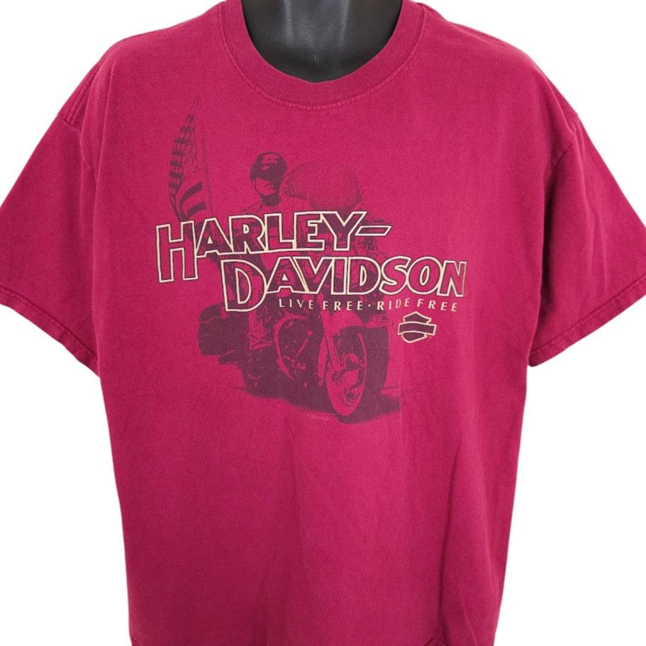 Harley Davidson Harley Davidson T Shirt Mens Size XL Red Dales Mt Vernon Size US XL / EU 56 / 4 - 2 Thumbnail