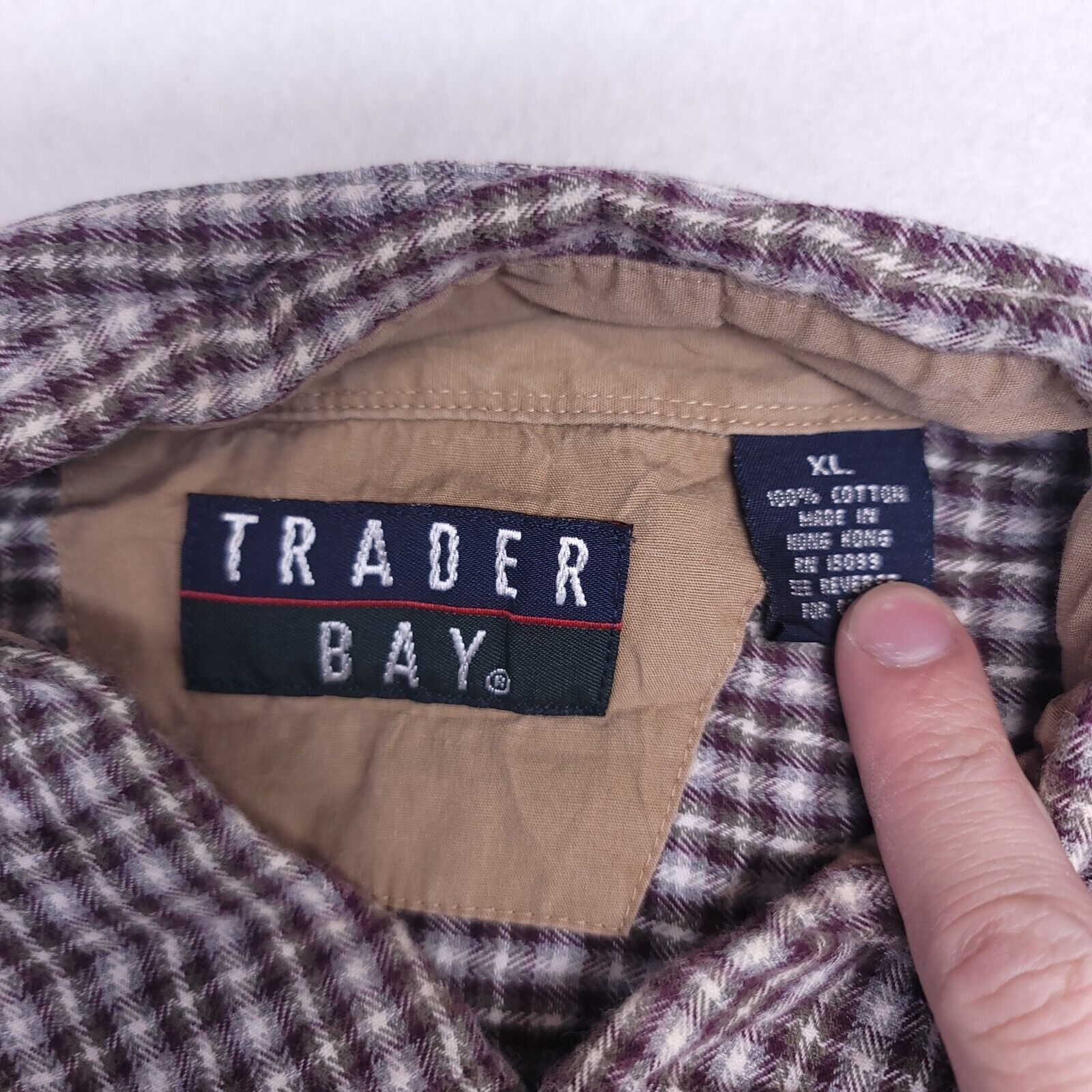 Trader Bay Trader Bay Tartan Flannel Button Up Shirt Men Size XL Maroon Size US XL / EU 56 / 4 - 3 Thumbnail