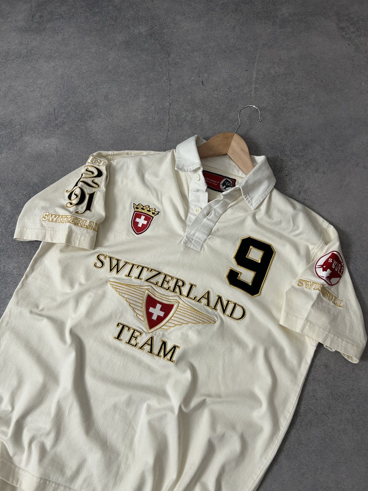 K-Swiss Vintage Switzerland team big logo polos jersey mens Size US L / EU 52-54 / 3 - 4 Thumbnail