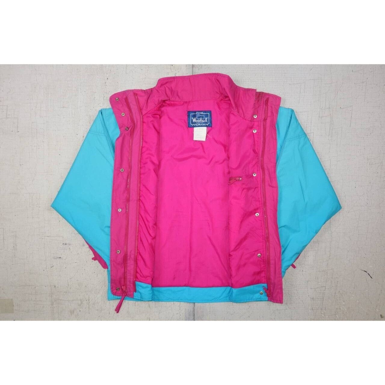 Woolrich Woolen Mills Vintage Woolrich Womens Neon Pink Blue Windbreaker Jacket M Size M / US 6-8 / IT 42-44 - 4 Thumbnail