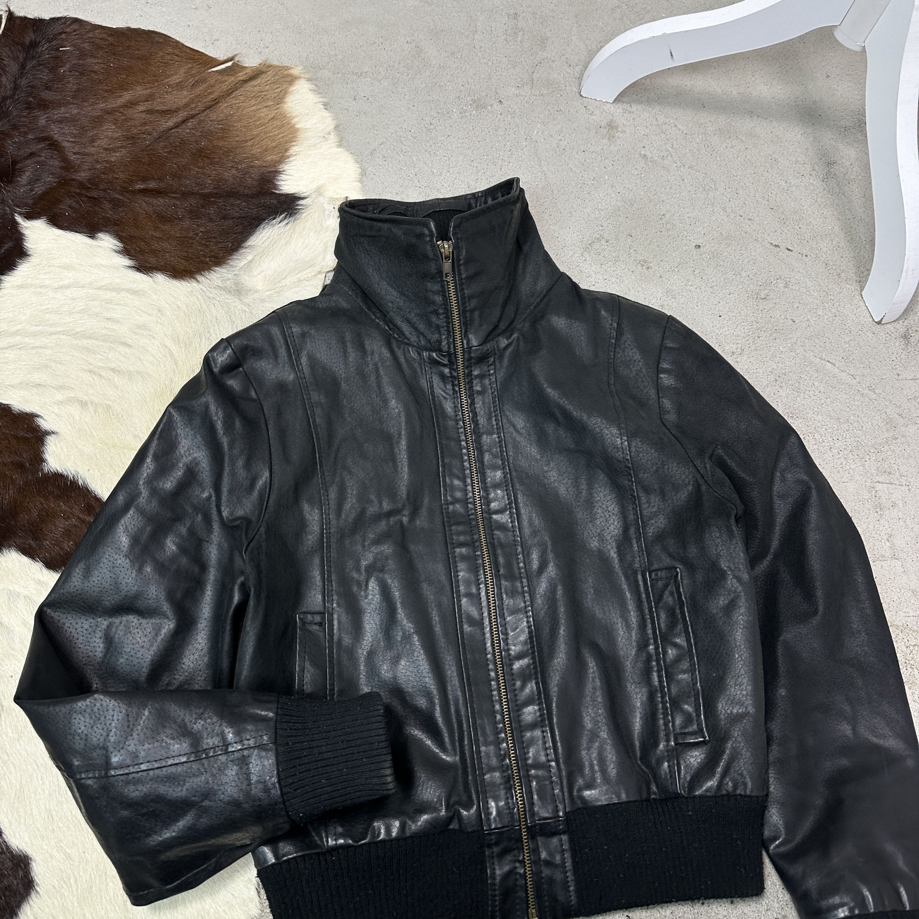 Vintage Vintage Avant Garde Grunge Biker Fitted Leather Jacket 00s Size US M / EU 48-50 / 2 - 3 Thumbnail