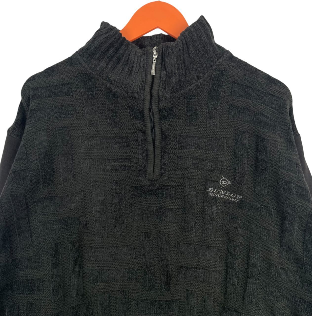 Dunlop Vintage Dunlop Motorsport Knit Style Quarter Zip Sweatshirt Size US L / EU 52-54 / 3 - 4 Thumbnail