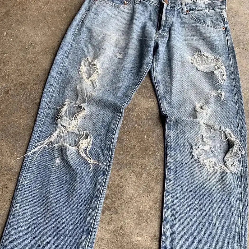 Beauty Beast SUPER DESTROYED ‼️Rugged Jeans Japanese Vintage Ripped Pants Size US 32 / EU 48 - 8 Thumbnail
