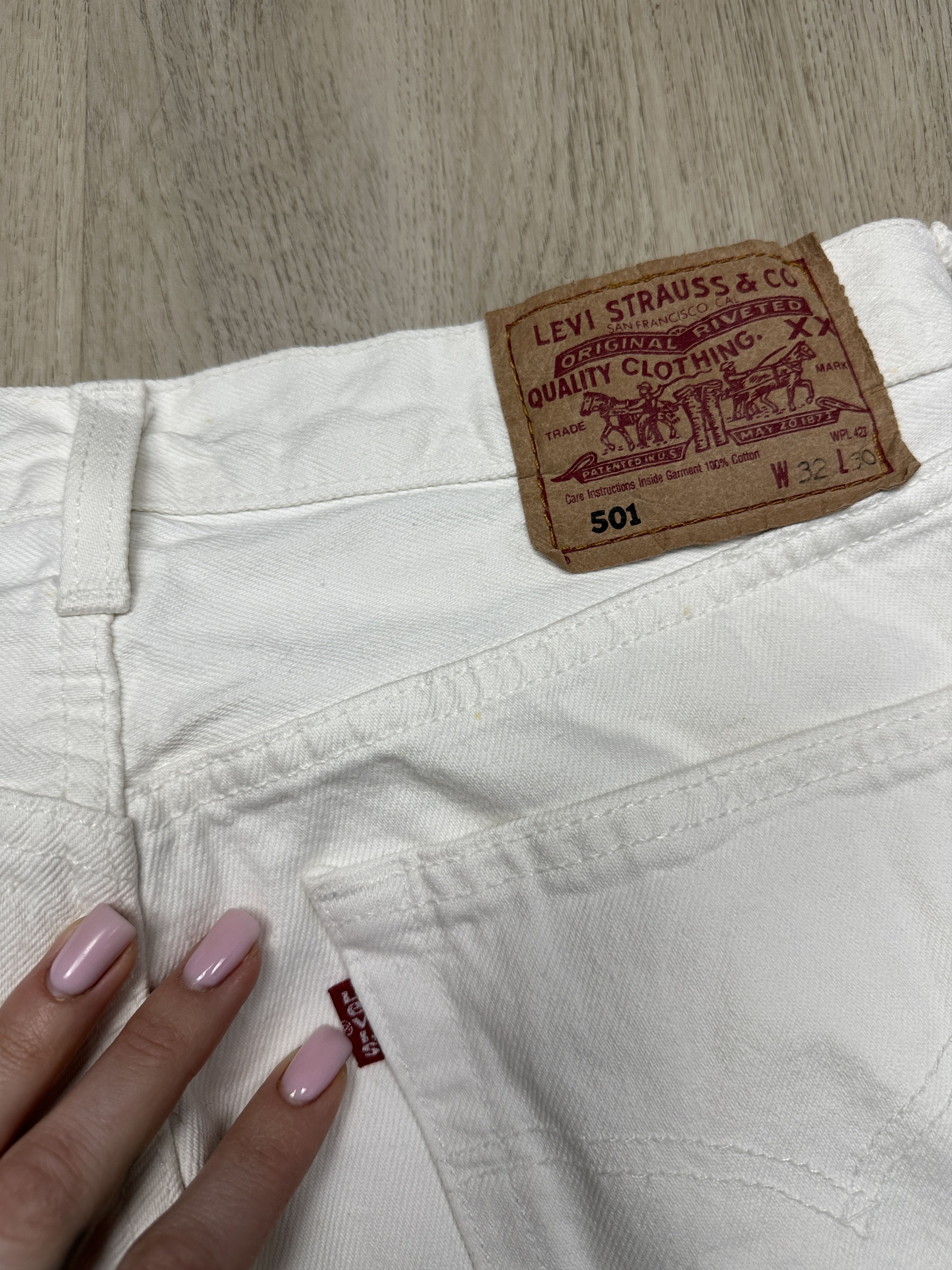 Levi's Levi's 501 90s Vintage White Denim Pants Jeans Size US 32 / EU 48 - 2 Thumbnail