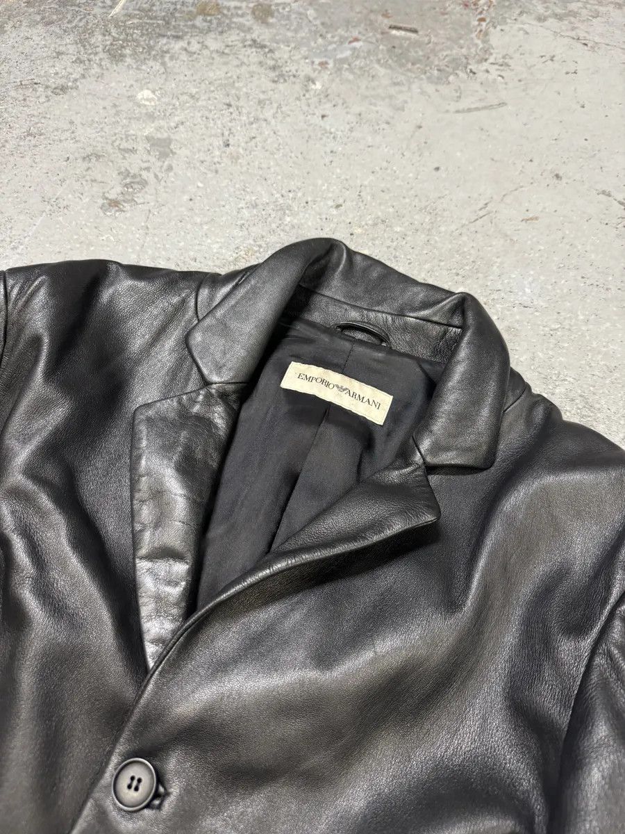 Emporio Armani AW2004 Emporio Armani Black Long Minimalist Leather