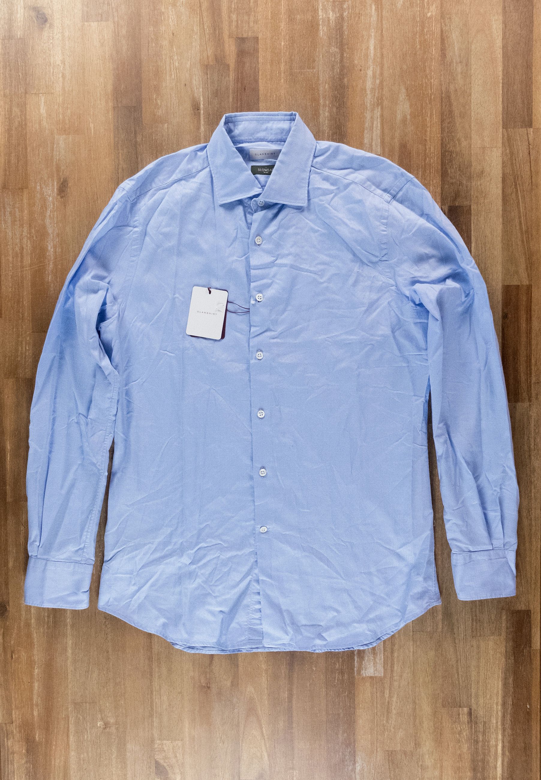 Slowear SLOWEAR Glanshirt blue cotton spread collar shirt Size 40 Size US M / EU 48-50 / 2 - 1 Thumbnail
