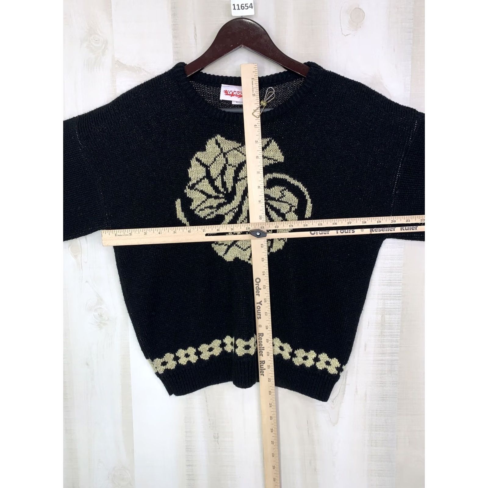 Vintage VINTAGE Le Rouge Sweater Shirt Womens M Black 90s 80s Knit Casual Crew Neck Long Sleeve Pullover Size M / US 6-8 / IT 42-44 - 4 Thumbnail