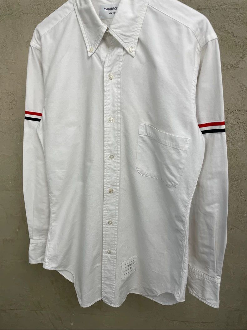 Thom Browne Thom browne White double-sleeved colored stripe shirt 2504- Size US XS / EU 42 / 0 - 3 Thumbnail