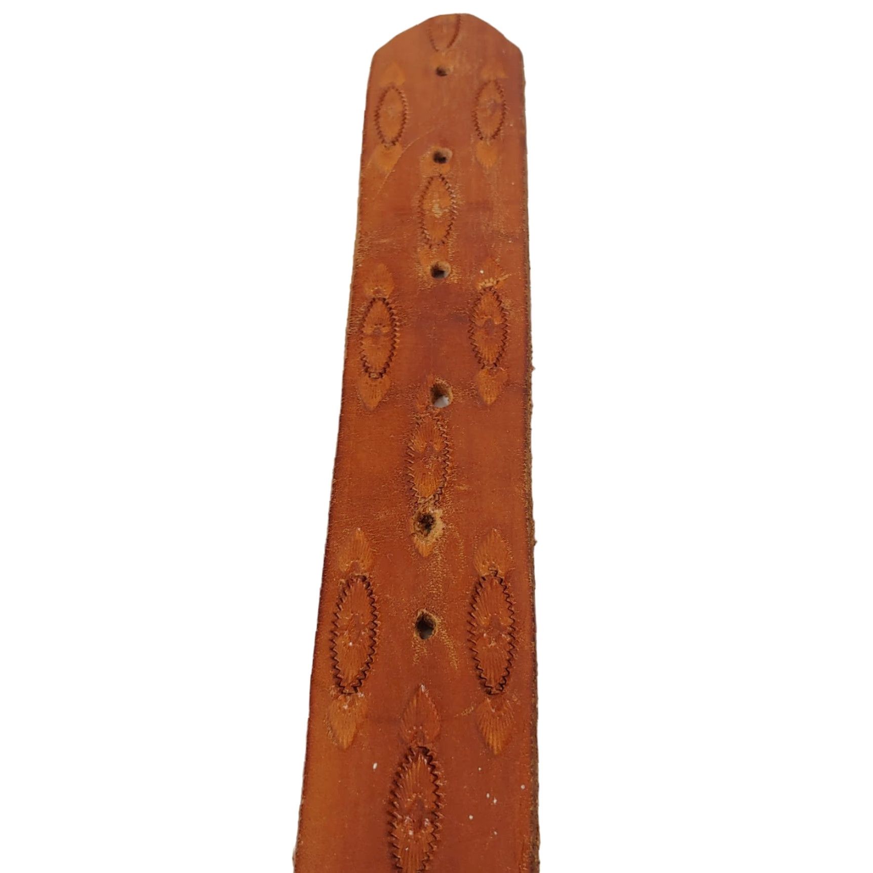 Vintage VINTAGE Tooled Leather Belt Western 1.5" Wide Regular Men 33.25"-38.5" Brown Handcrafted __No Buckle__ Bands—Hand Tooled, Western Theme Size ONE SIZE - 6 Thumbnail