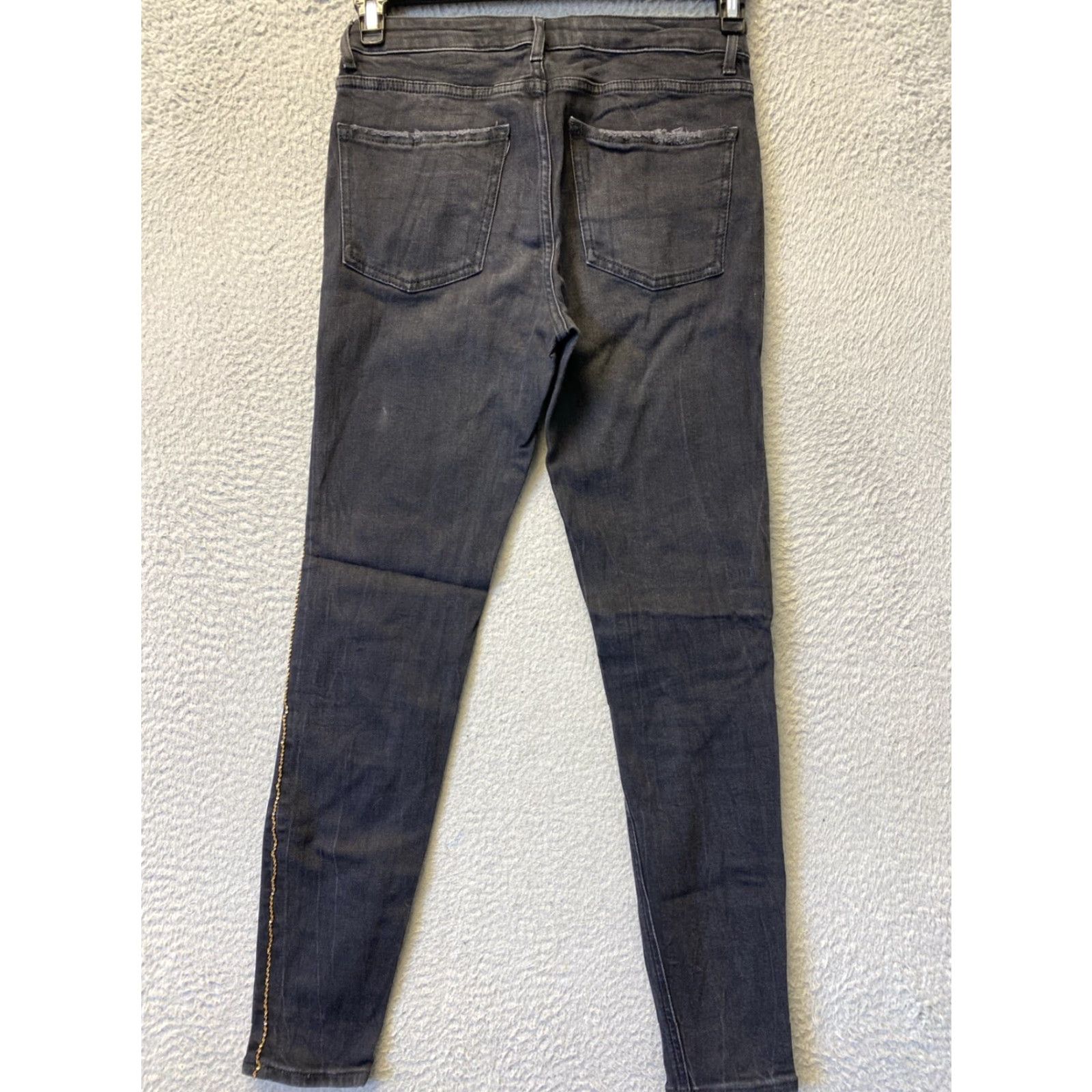 Zara ZARA High Rise Skinny Jeans Women's Size 4 Black Denim Stretch Marine 28 in Size 27" / US 4 / IT 40 - 7 Thumbnail