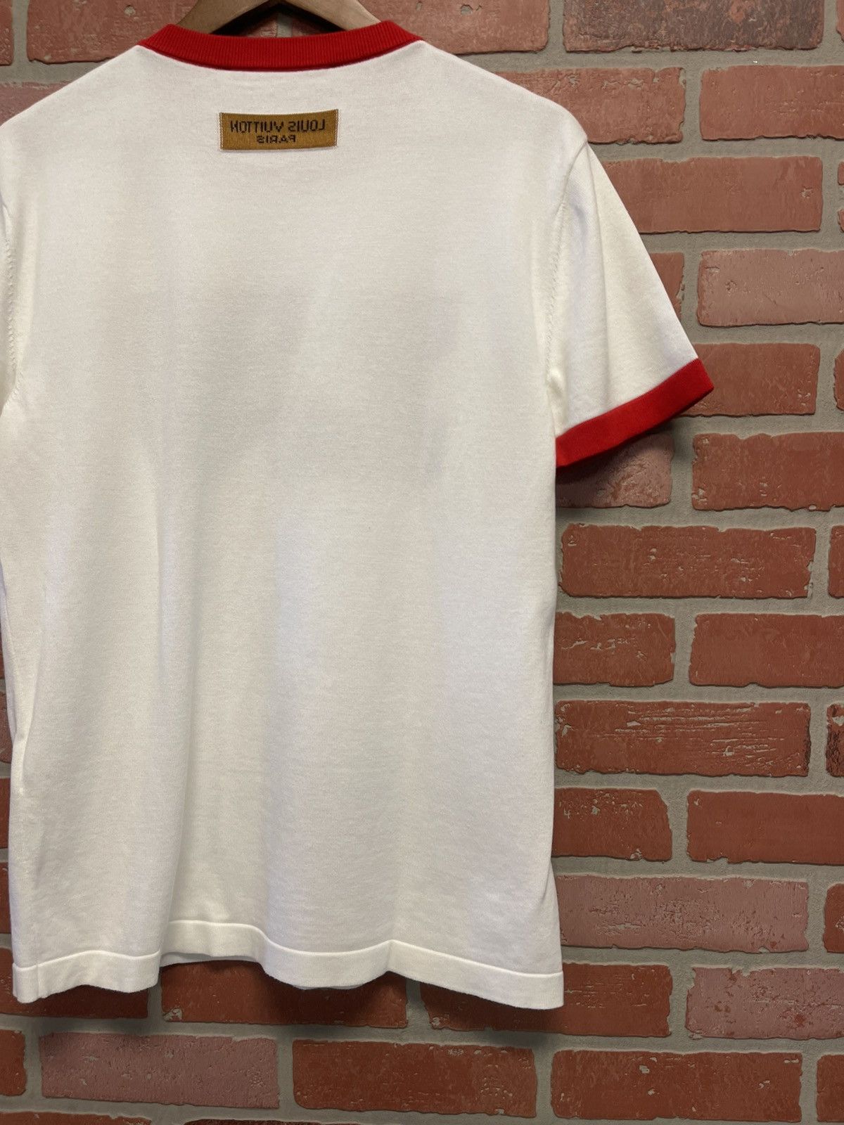 Louis Vuitton Size S - Louis Vuitton White & Blue Logo Intarsia T-Shirt Size US S / EU 44-46 / 1 - 7 Thumbnail