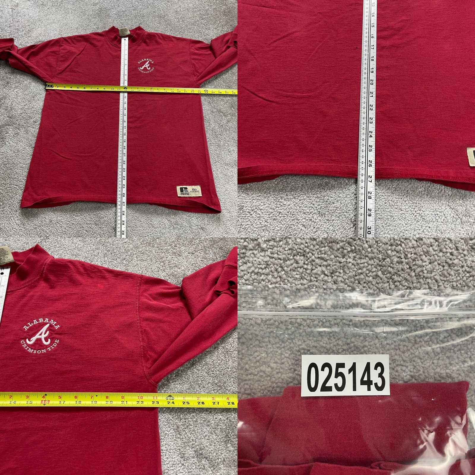 Russell Athletic Russell Athletic Long Sleeve Shirt Mens Large Red Alabama Crimson Tide Mock Neck Tee Size L / US 10 / IT 46 - 8 Thumbnail