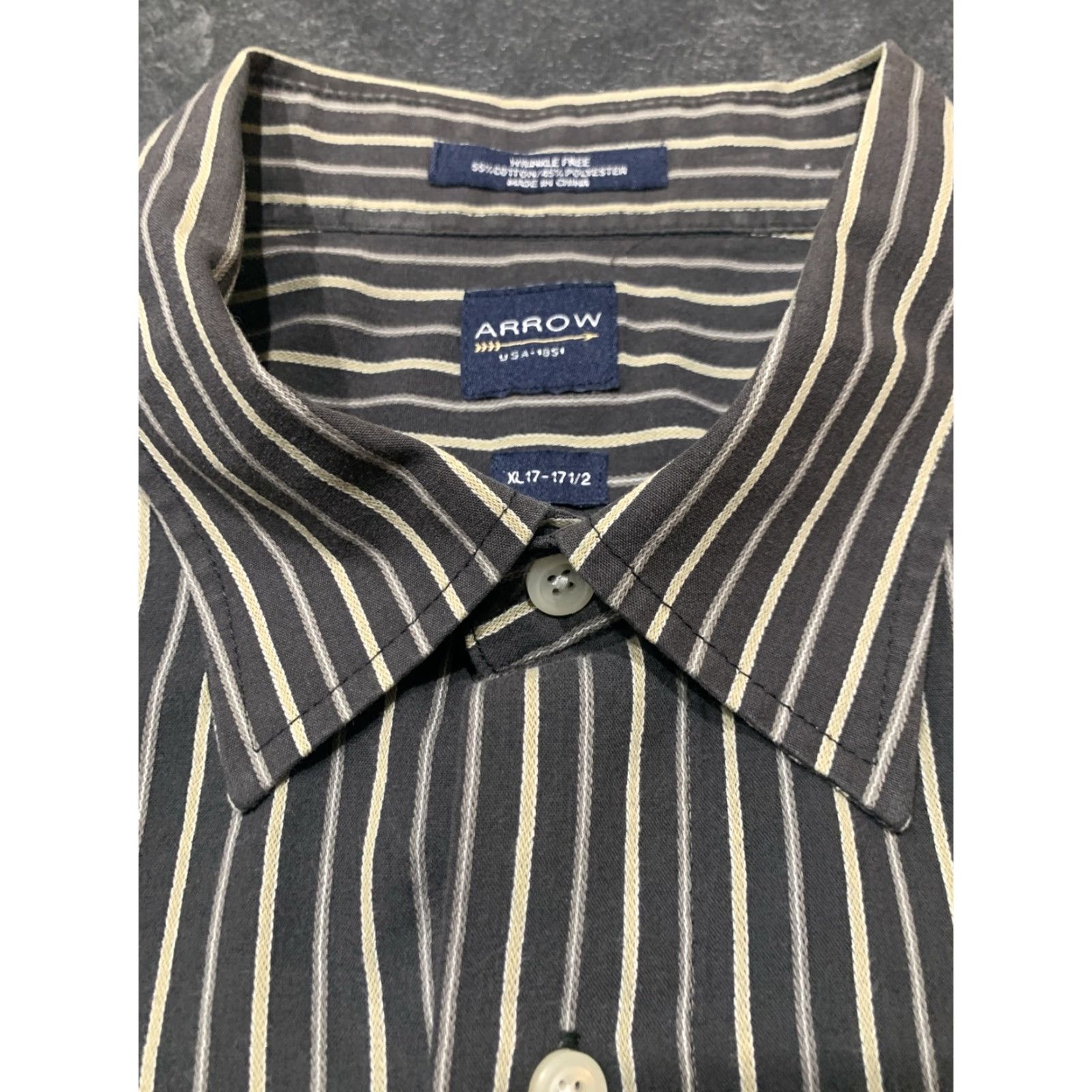 Arrow Arrow Long Sleeve Dress Shirt Plaid XL Multicolor Button Down Collar Mens Size 46R - 4 Thumbnail