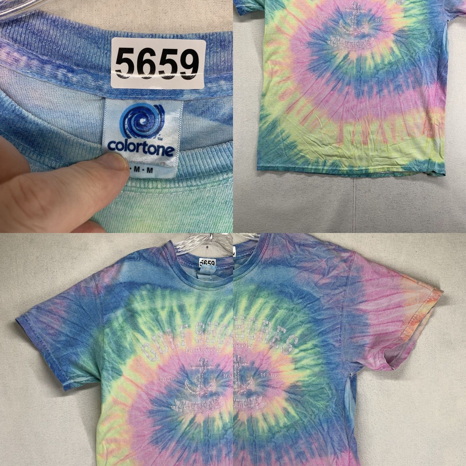 Vintage VINTAGE Tie-Dye T-Shirt Unisex Small Beach Alabama Casual Cotton 90s Destination USA Size US S / EU 44-46 / 1 - 8 Thumbnail
