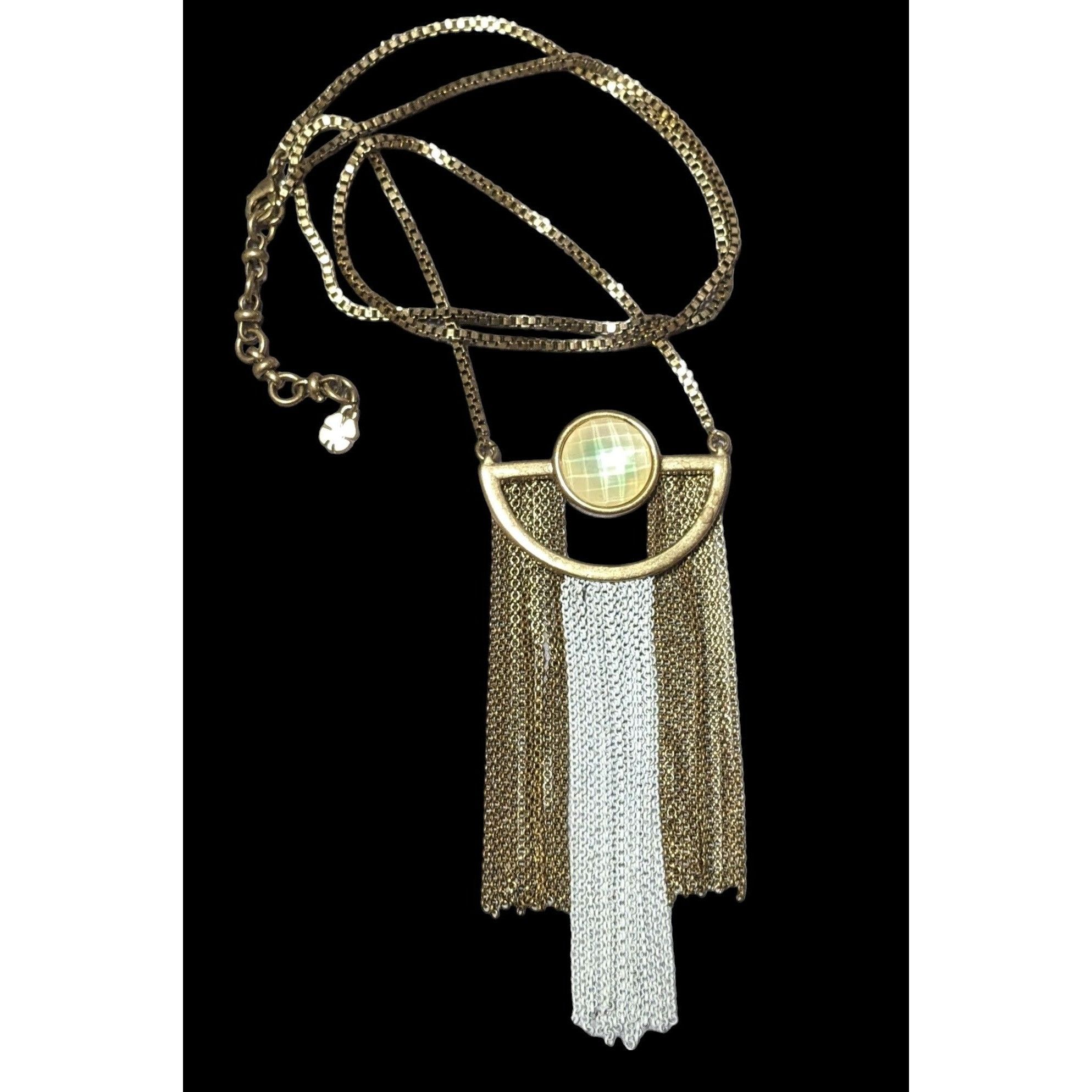 Lucky Brand Lucky Brand Retro Geometric Fringe Pendant Necklace Size ONE SIZE - 1 Thumbnail