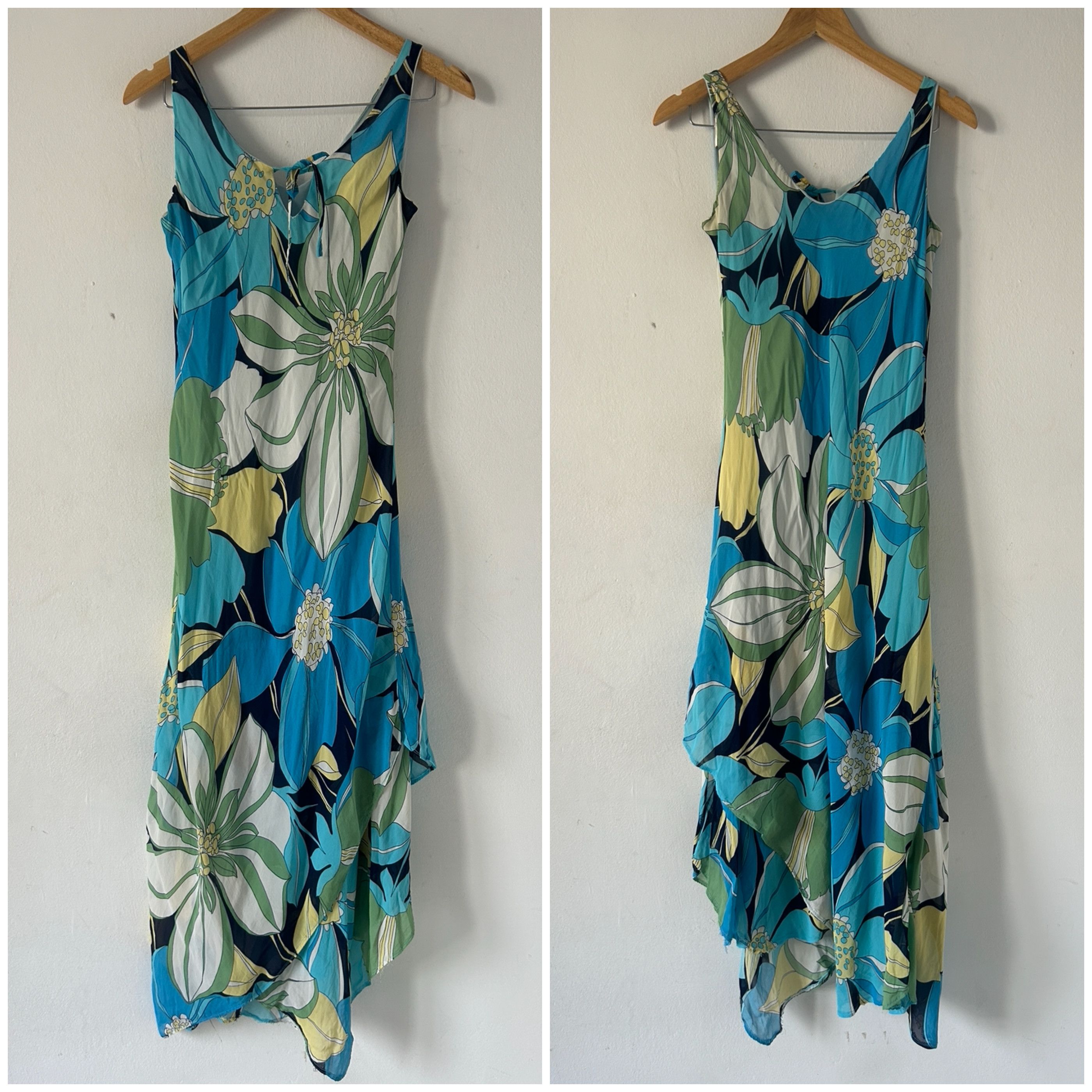 Vintage Y2k bias cut flower power asymmetrical maxi dress Size L / US 10 / IT 46 - 11 Thumbnail