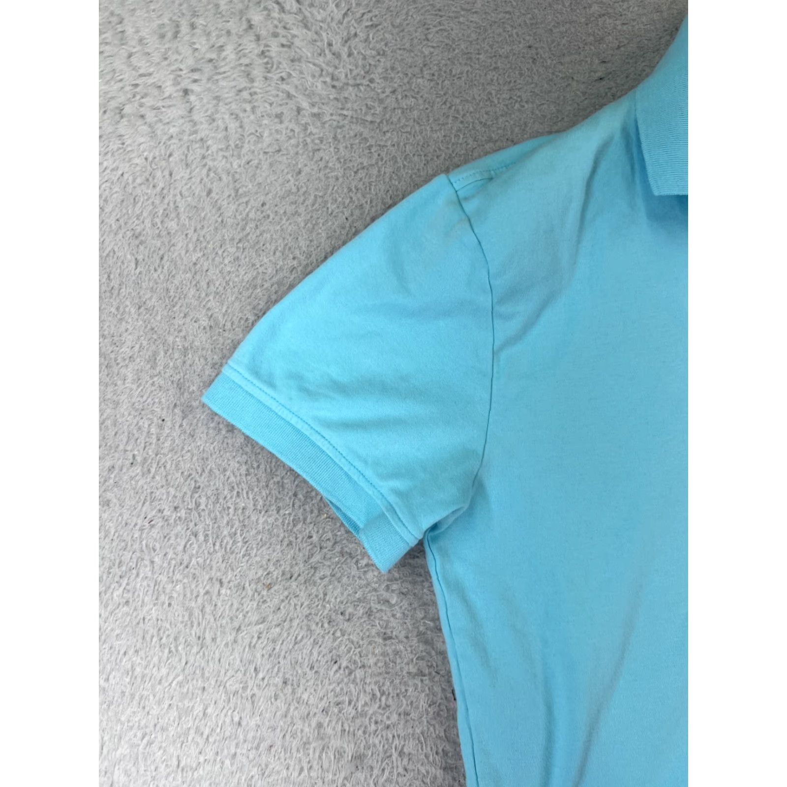 Tommy Hilfiger TOMMY HILFIGER Polo Shirt Mens Large Blue 100% Cotton Jersey Solid Short Sleeve Regular Fit Adult Size US L / EU 52-54 / 3 - 3 Thumbnail