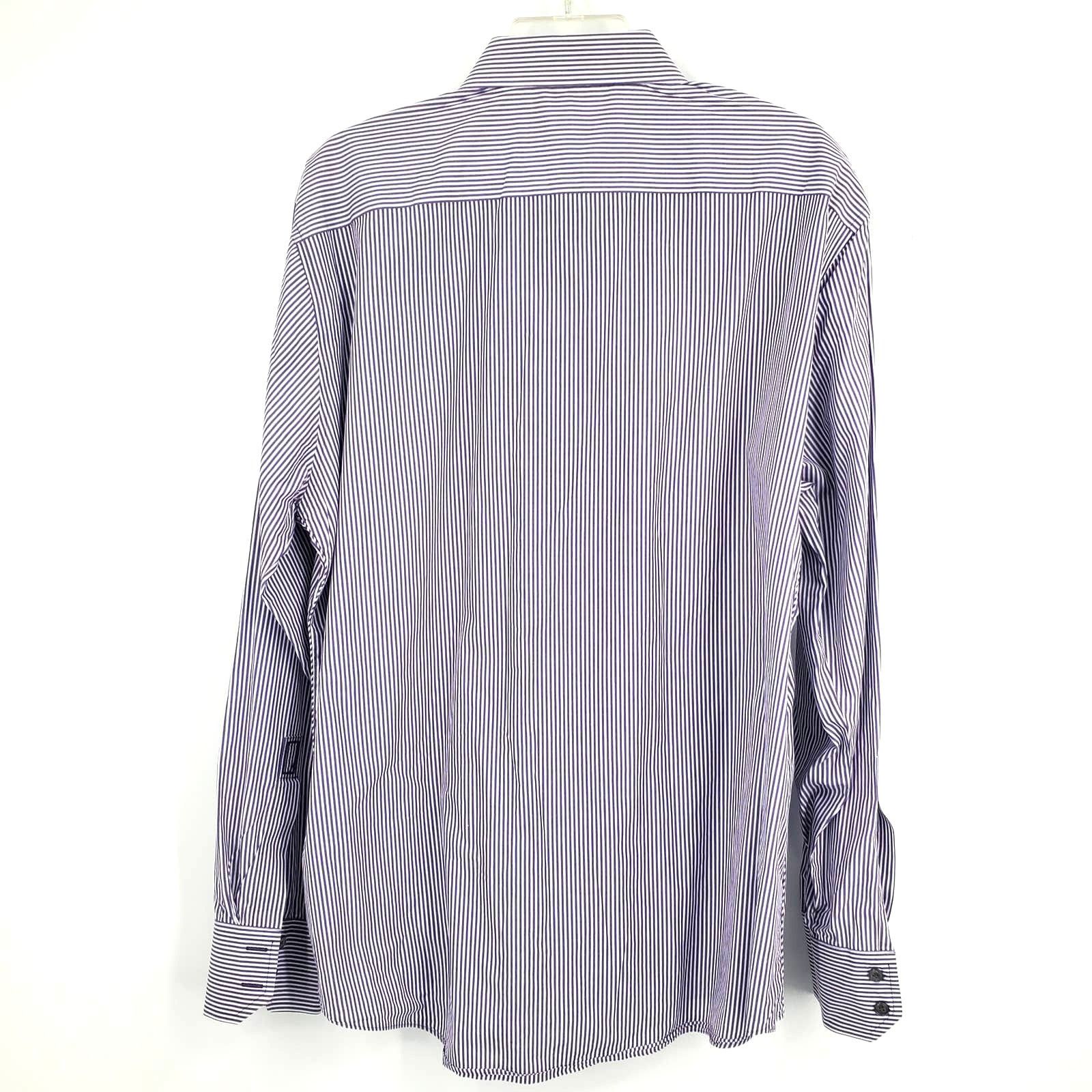 Zachary Prell Zachary Prell Striped Purple & White Button Shirt XL Size US XL / EU 56 / 4 - 3 Thumbnail