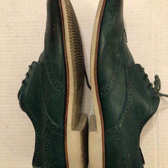 J.D. Fisk J.D.fisk men's dark green leather lace up Oxford shoes sz:10 Size US 10 / EU 43 - 3 Thumbnail