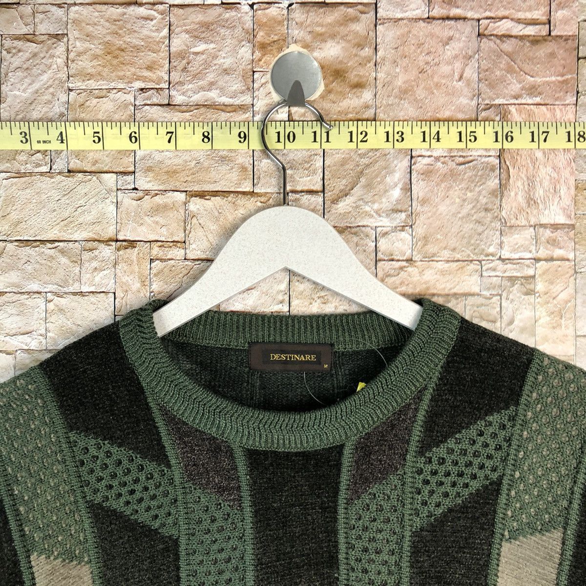 Japanese Brand Destinaren checkered vintage Green Knitwear #A1200 Size US S / EU 44-46 / 1 - 4 Thumbnail