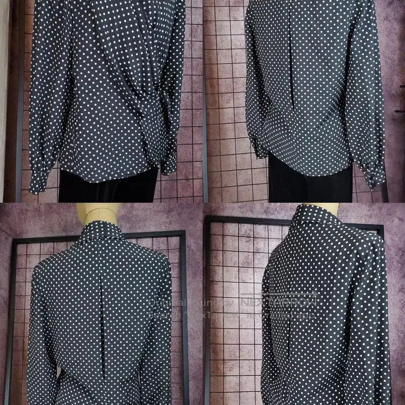 Dior Dior Black Polka Dot Long Sleeve Blouse . Size M / US 6-8 / IT 42-44 - 2 Thumbnail